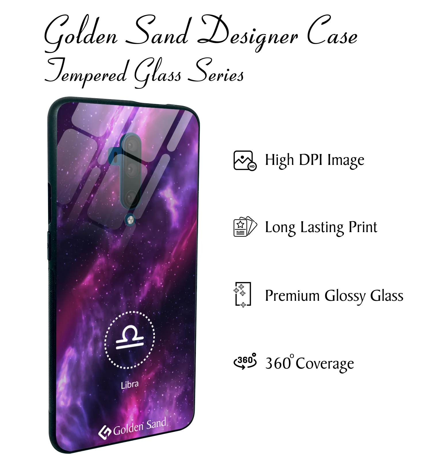 Golden Sand Slim Designer Glass Series For OnePlus 7T Pro [Zodiac 7] - Image 2
