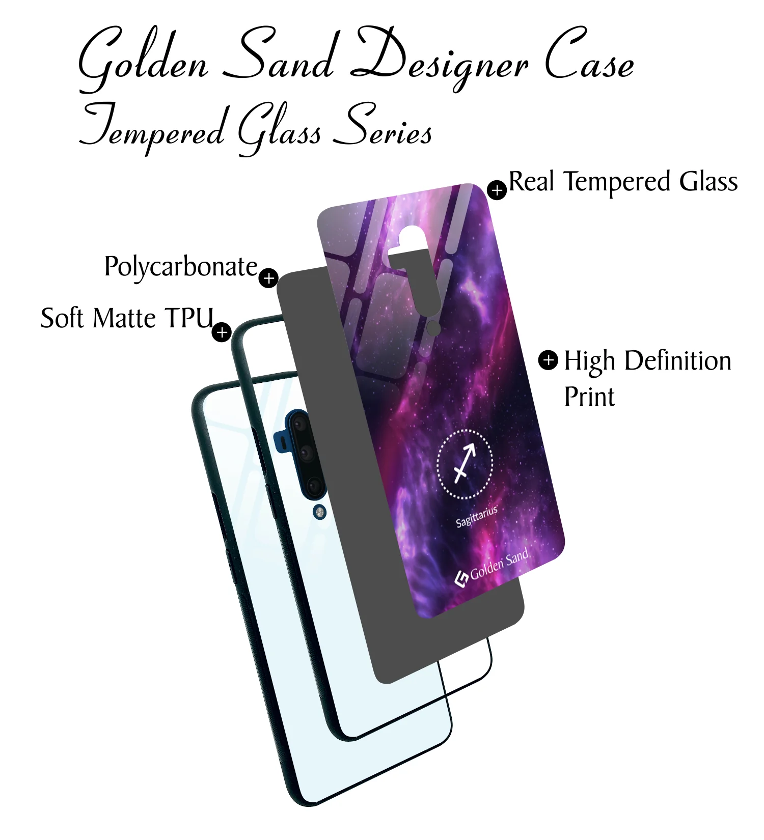 Golden Sand Slim Designer Glass Series For OnePlus 7T Pro [Zodiac 9] - Image 3