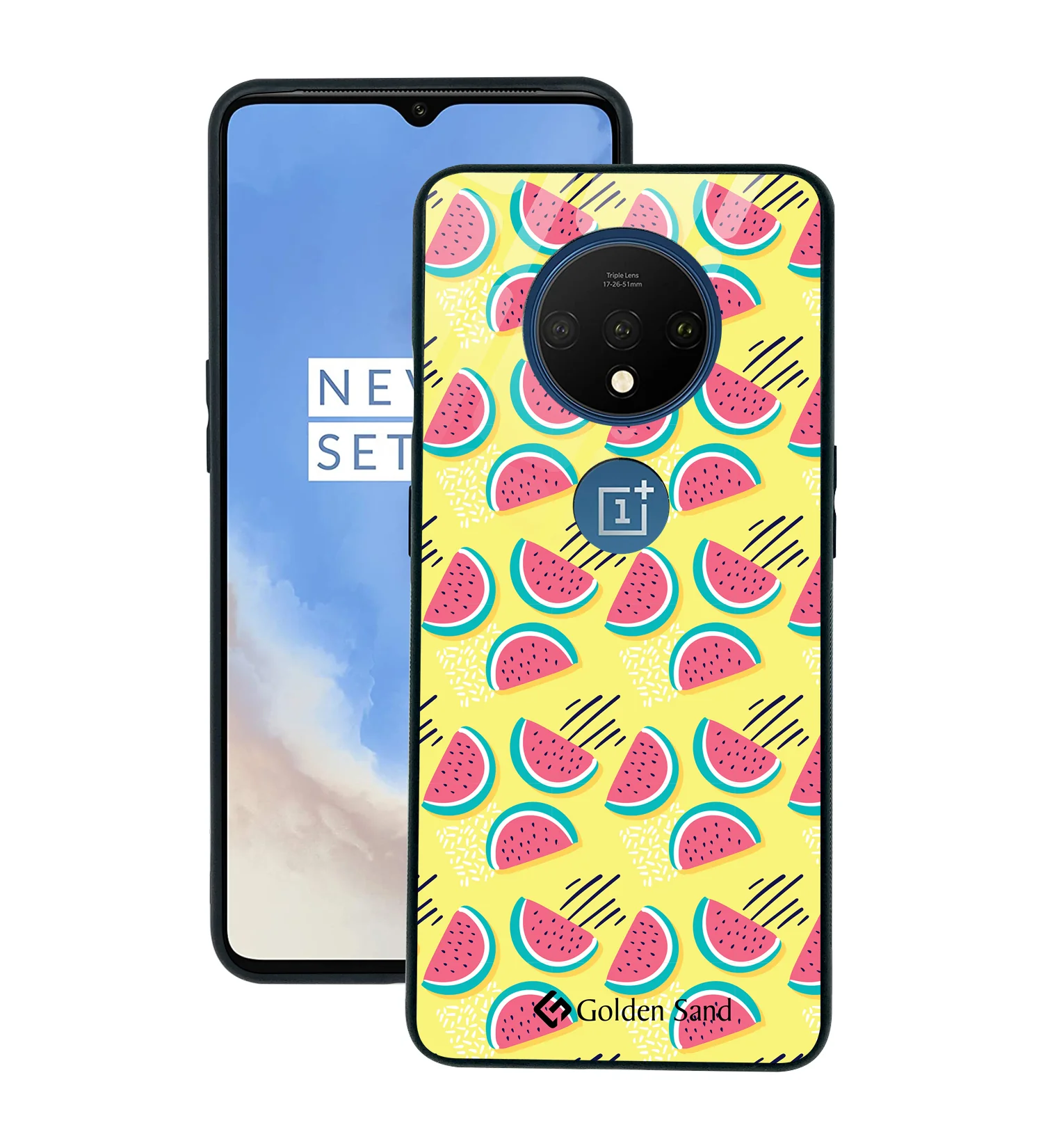 Golden Sand Slim Designer Glass Series For OnePlus 7T [Watermelon 2]