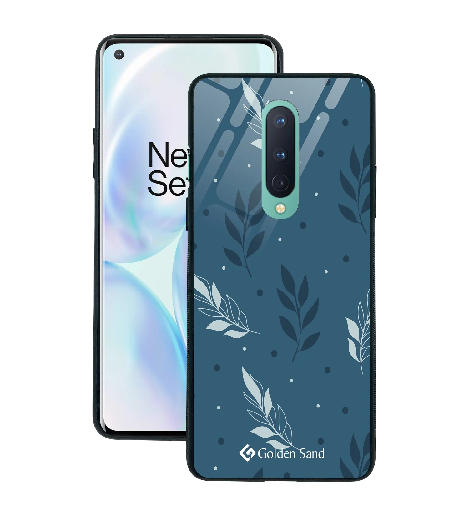 Golden Sand Slim Designer Glass Series For OnePlus 8 [Leaves 3]