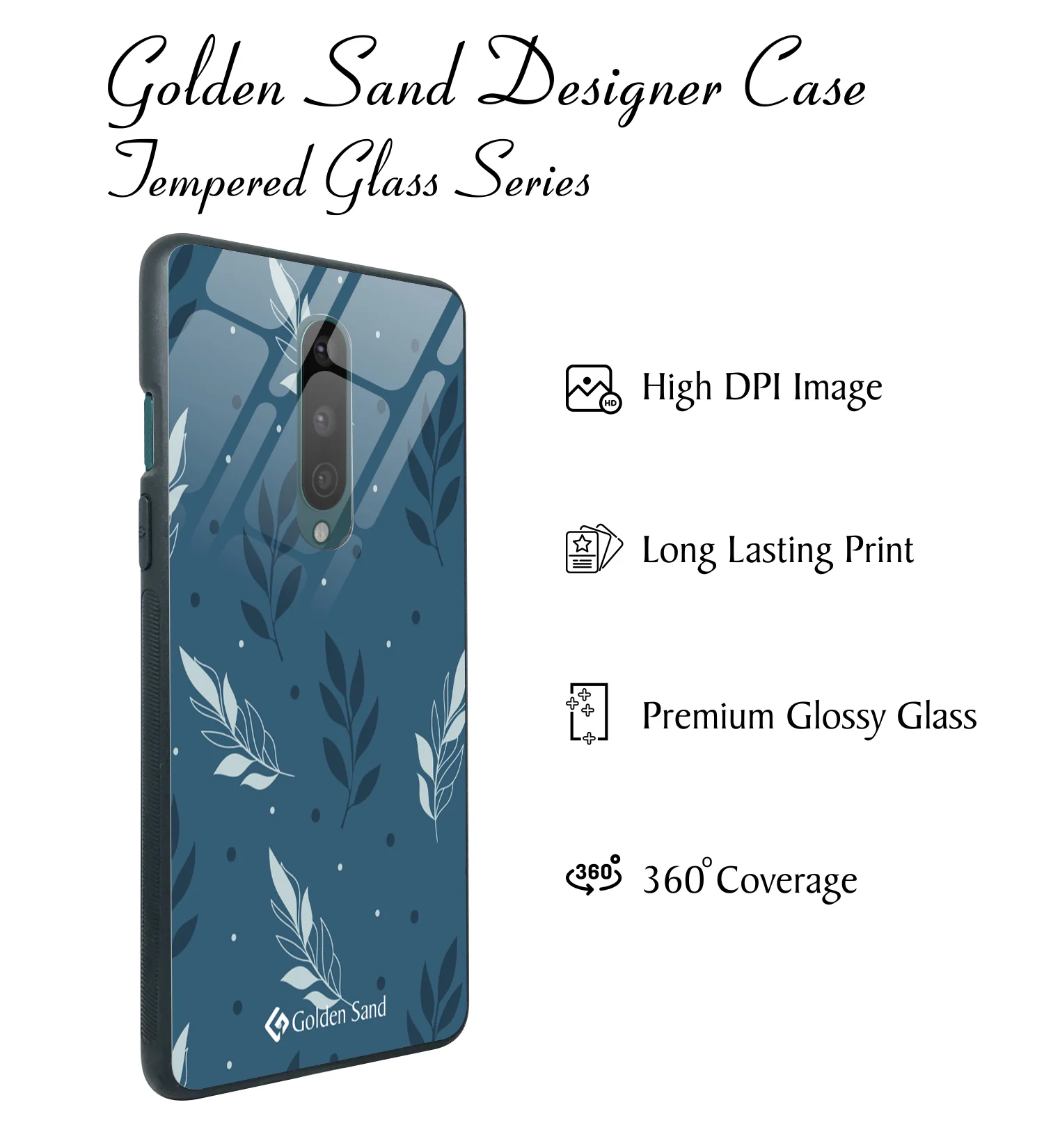 Golden Sand Slim Designer Glass Series For OnePlus 8 [Leaves 3] - Image 2