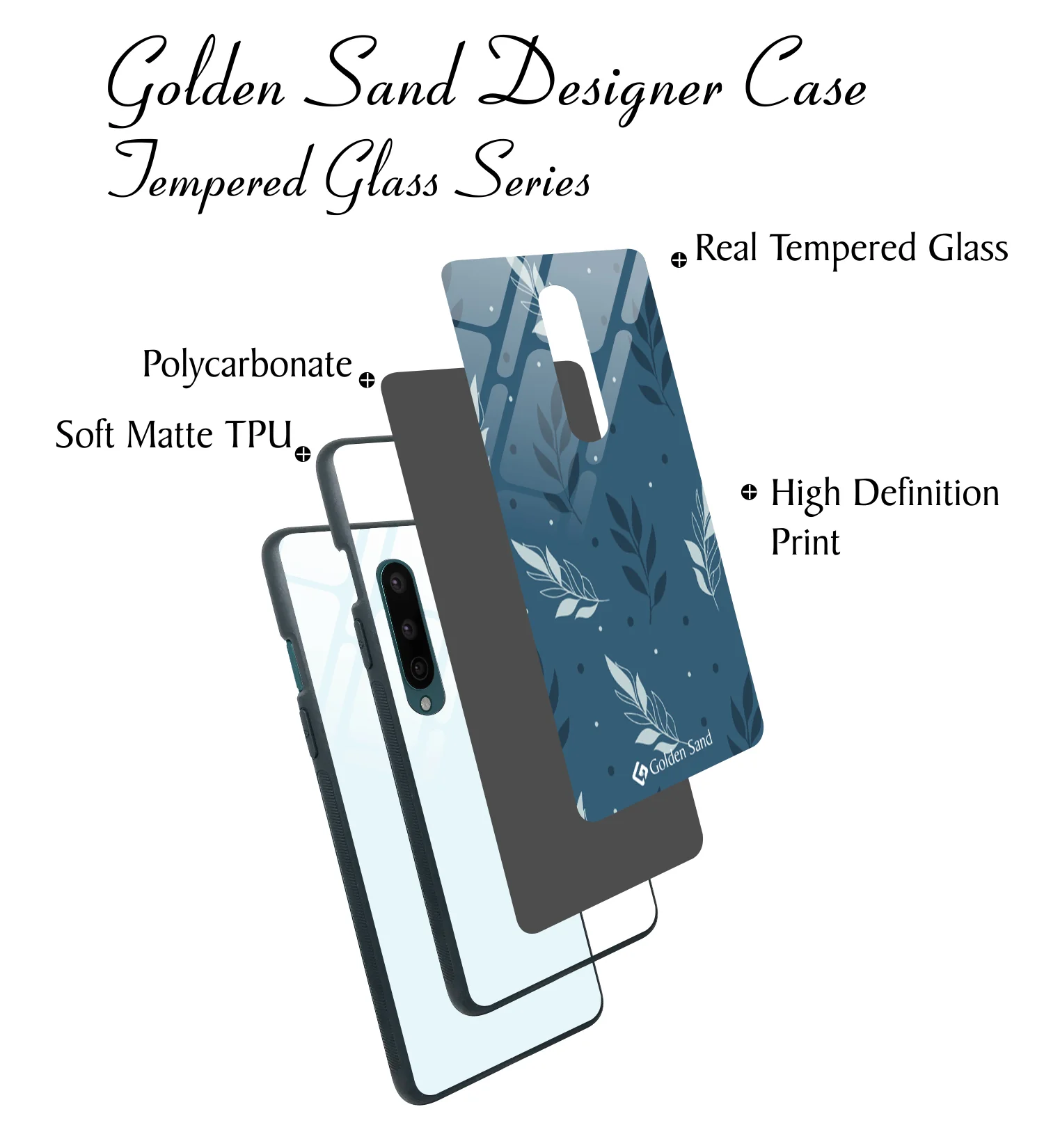 Golden Sand Slim Designer Glass Series For OnePlus 8 [Leaves 3] - Image 3