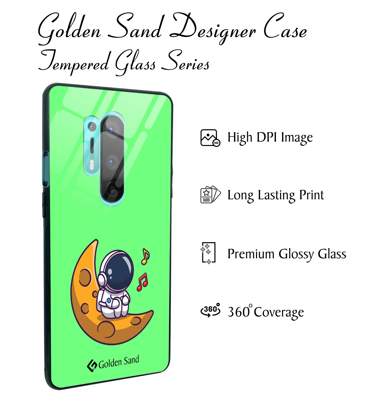 Golden Sand Slim Designer Glass Series For OnePlus 8 Pro [Cartoon 1] - Image 2