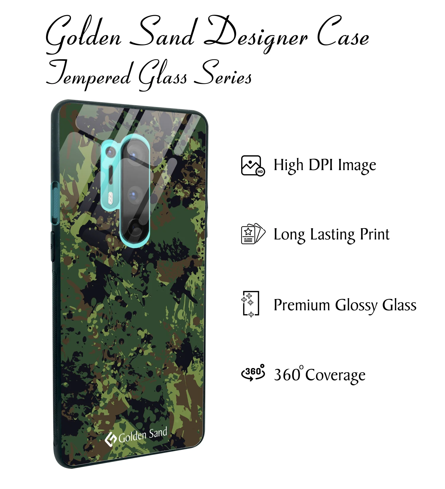Golden Sand Slim Designer Glass Series For OnePlus 8 Pro [Military 1] - Image 2