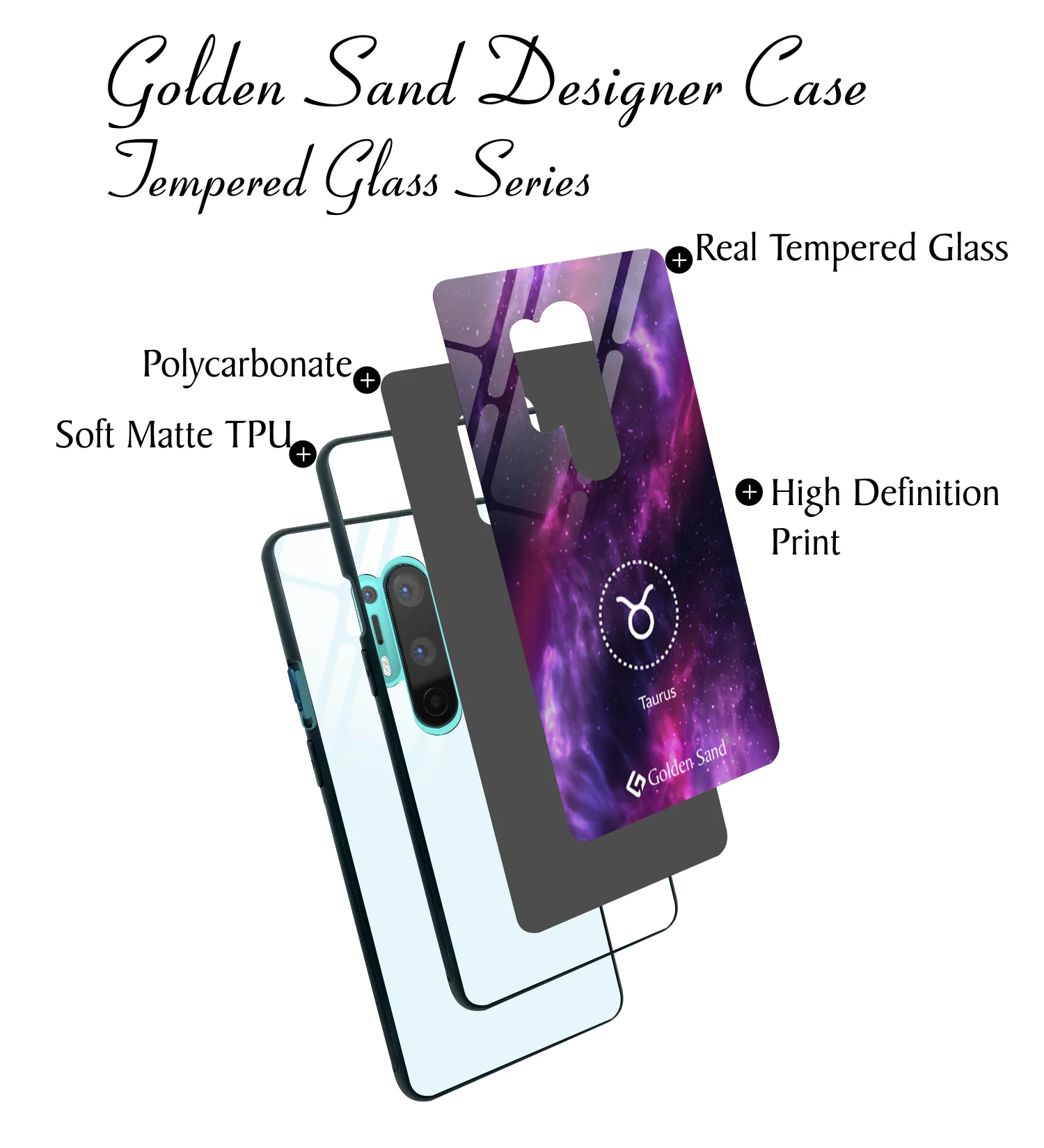Golden Sand Slim Designer Glass Series For OnePlus 8 Pro [Zodiac 2] - Image 3