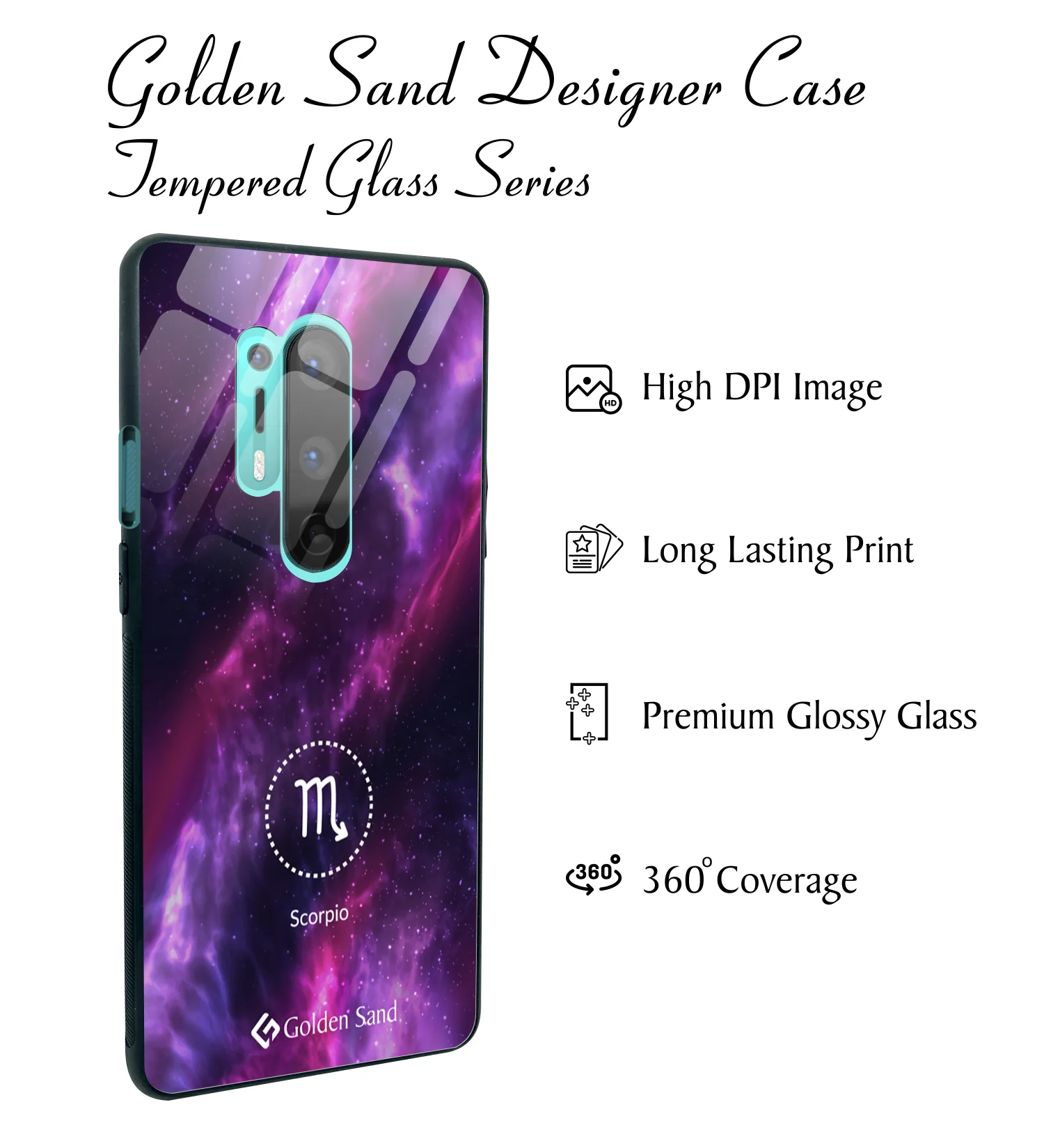 Golden Sand Slim Designer Glass Series For OnePlus 8 Pro [Zodiac 8] - Image 2