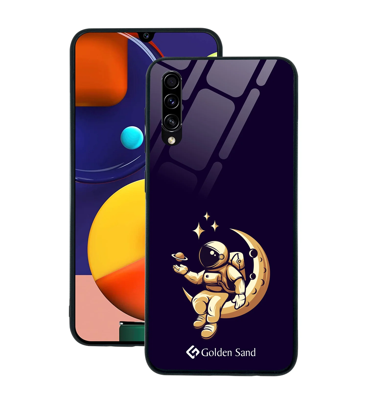 Golden Sand Slim Designer Glass Series For Samsung Galaxy A50s [Astronaut 3]