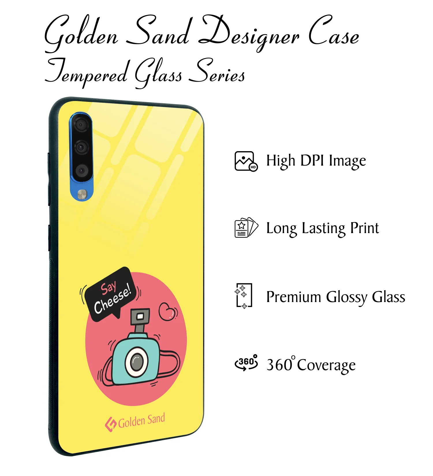 Golden Sand Slim Designer Glass Series For Samsung Galaxy A50s [Cartoon 3] - Image 2