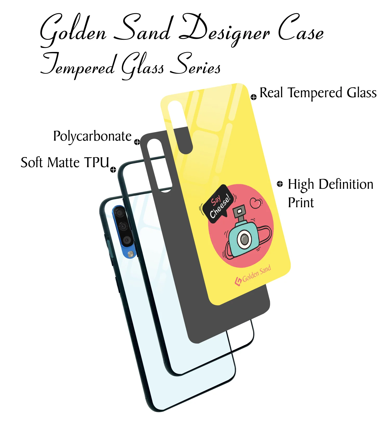 Golden Sand Slim Designer Glass Series For Samsung Galaxy A50s [Cartoon 3] - Image 3