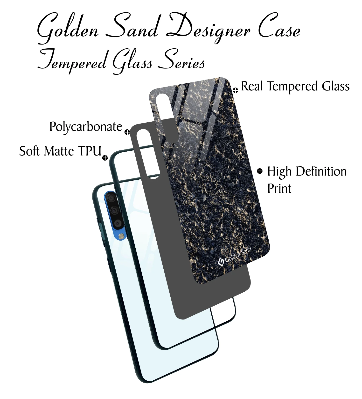 Golden Sand Slim Designer Glass Series For Samsung Galaxy A50s [Marble 1] - Image 3