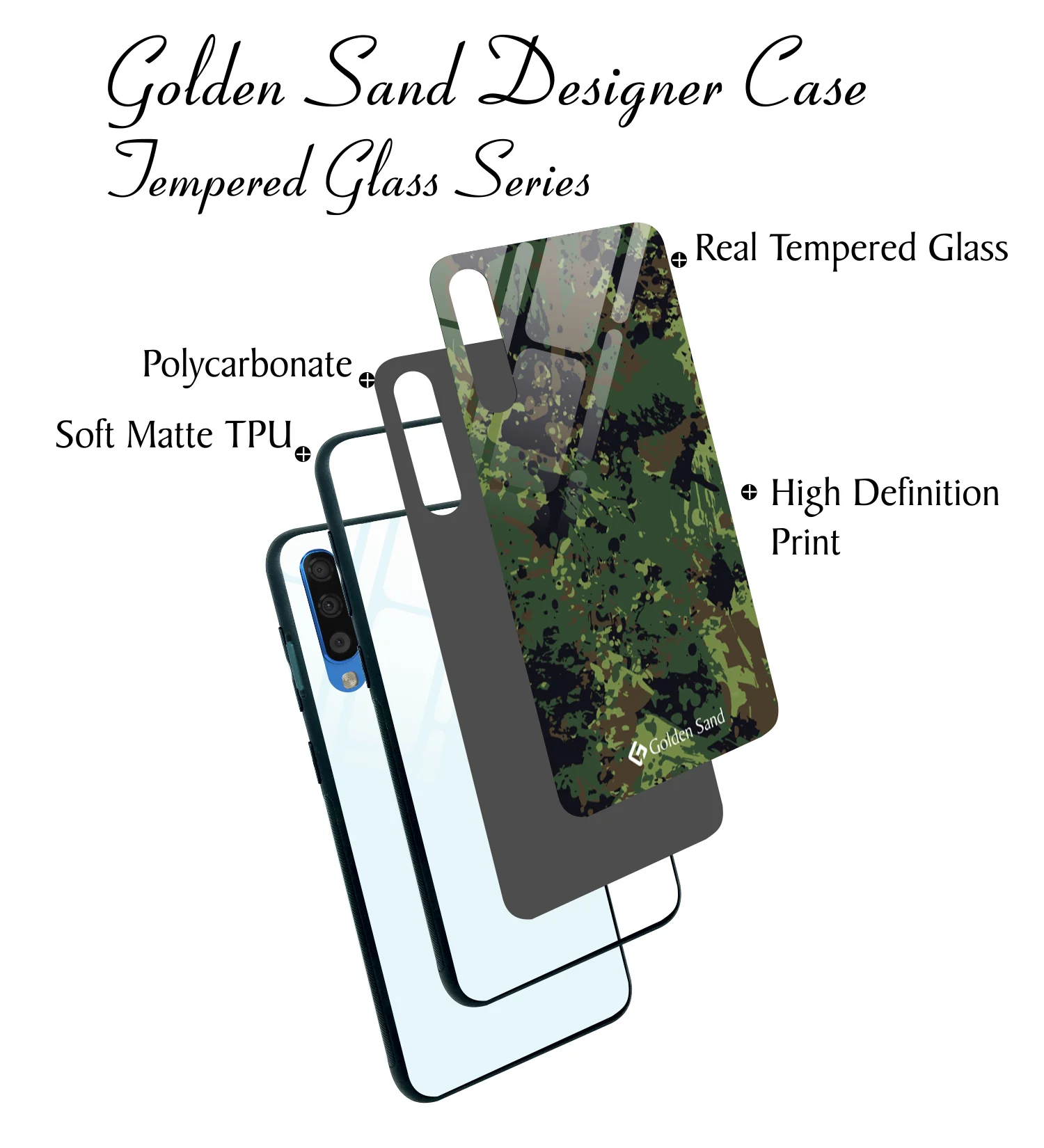 Golden Sand Slim Designer Glass Series For Samsung Galaxy A50s [Military 1] - Image 3