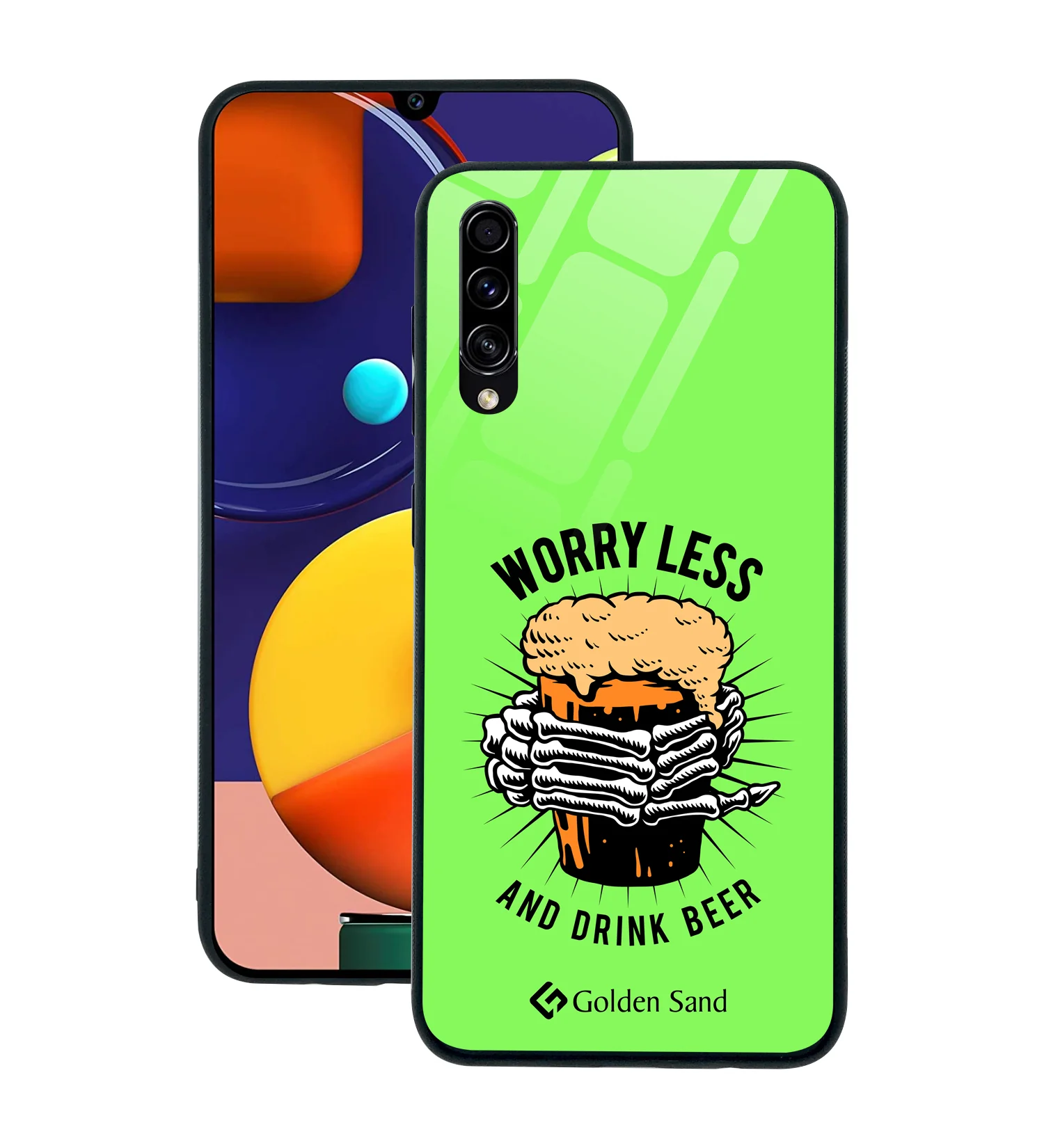 Golden Sand Slim Designer Glass Series For Samsung Galaxy A50s [Quotes 20]