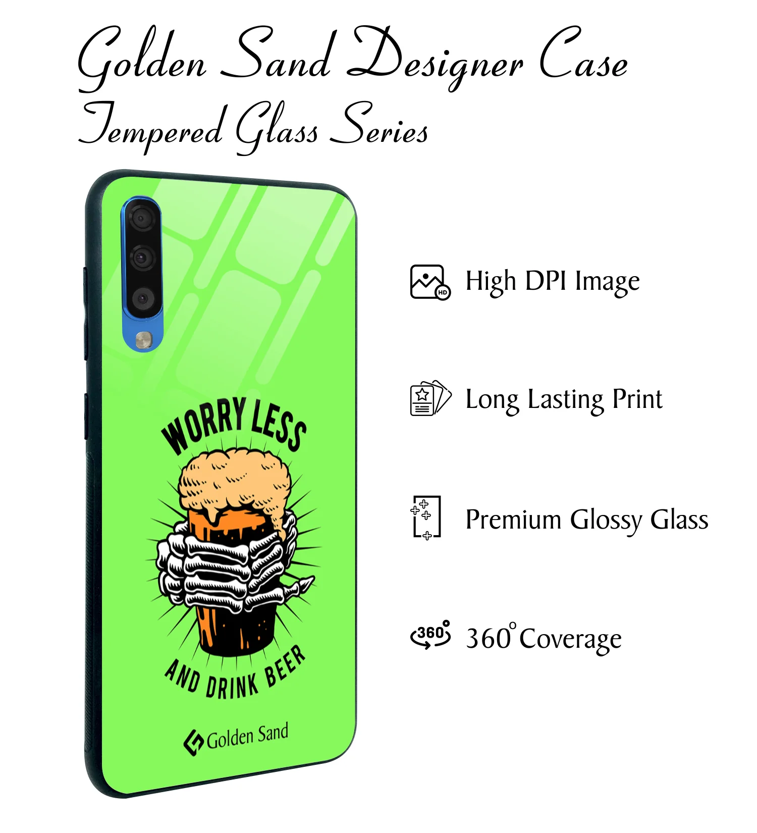Golden Sand Slim Designer Glass Series For Samsung Galaxy A50s [Quotes 20] - Image 2
