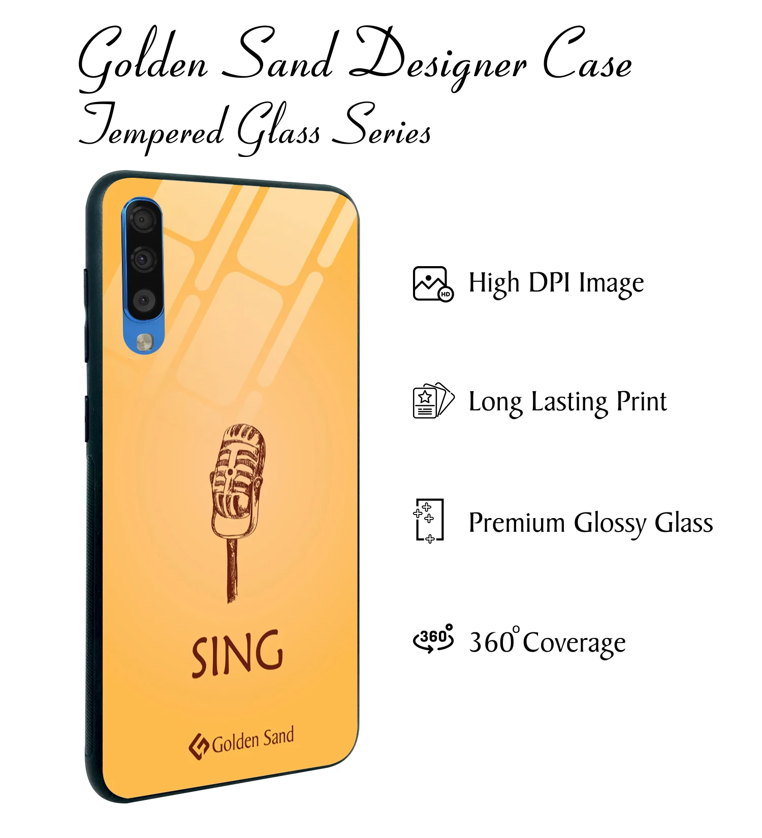 Golden Sand Slim Designer Glass Series For Samsung Galaxy A50s [Quotes 5] - Image 2