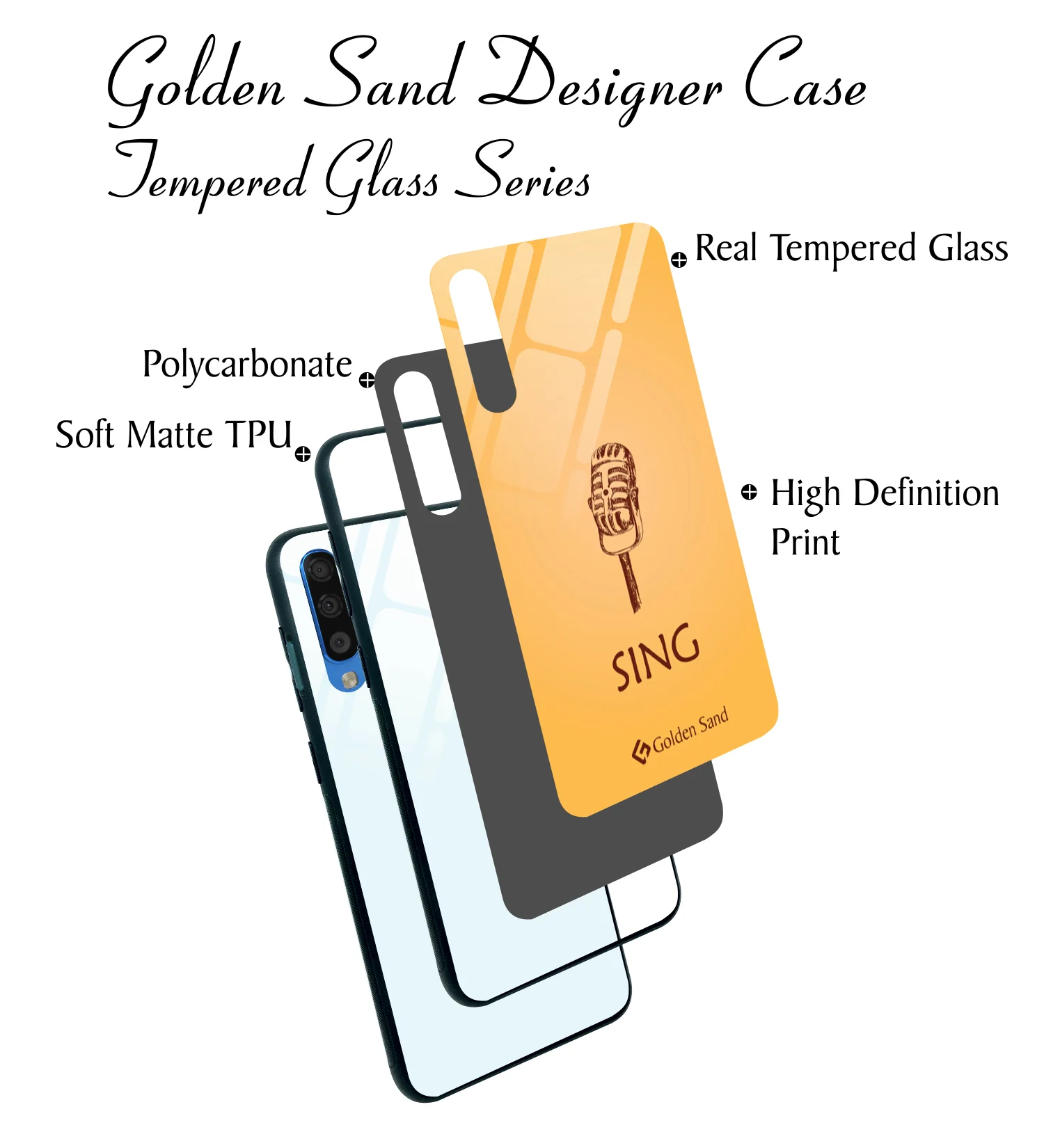 Golden Sand Slim Designer Glass Series For Samsung Galaxy A50s [Quotes 5] - Image 3