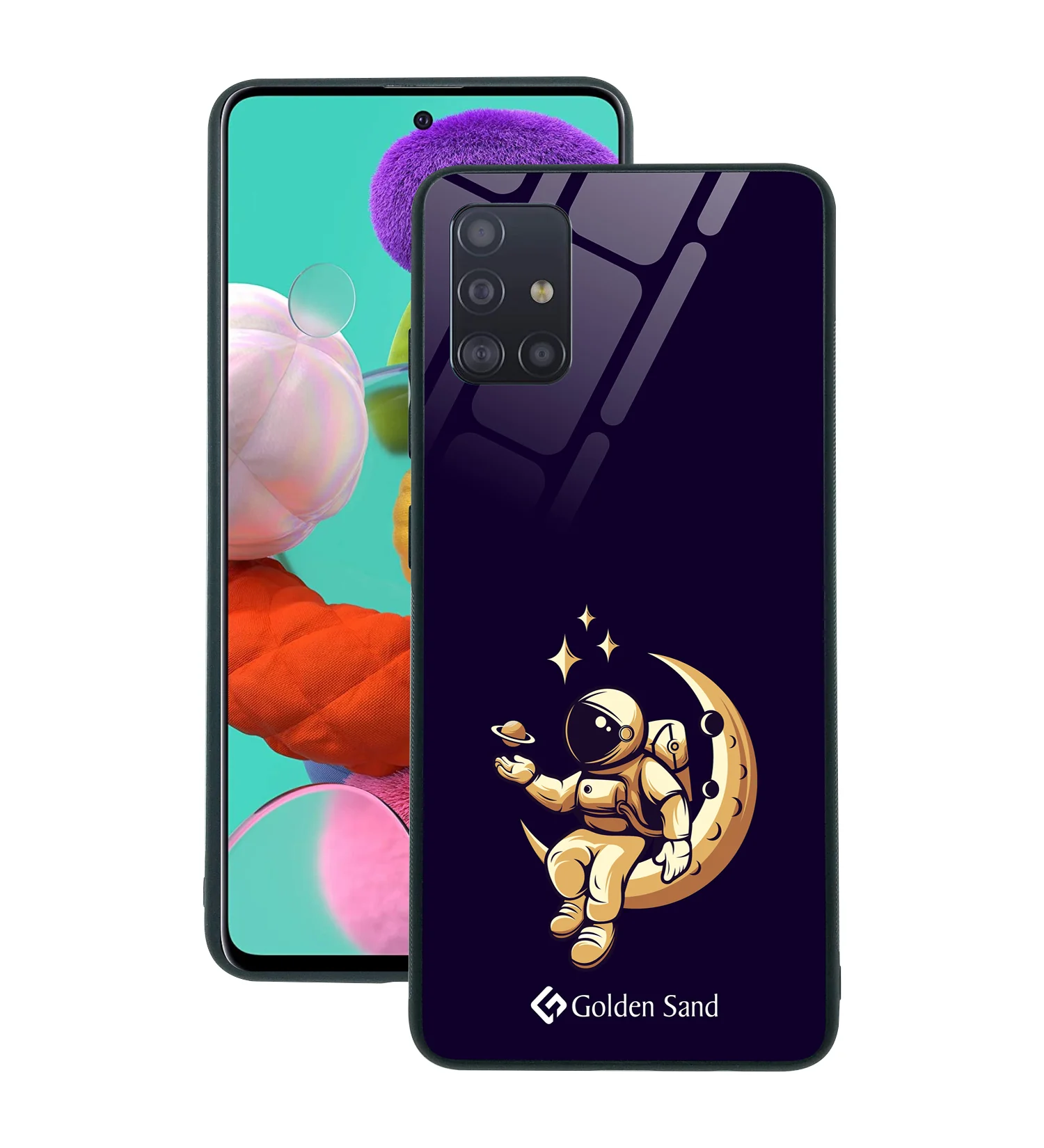 Golden Sand Slim Designer Glass Series For Samsung Galaxy A51 [Astronaut 3]