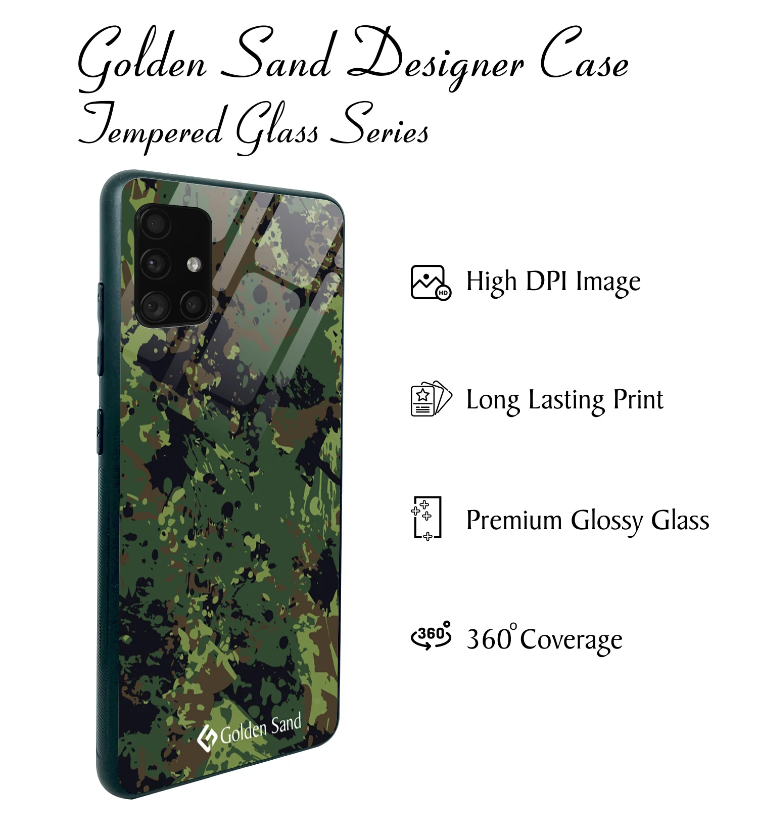 Golden Sand Slim Designer Glass Series For Samsung Galaxy A51 [Military 1] - Image 2