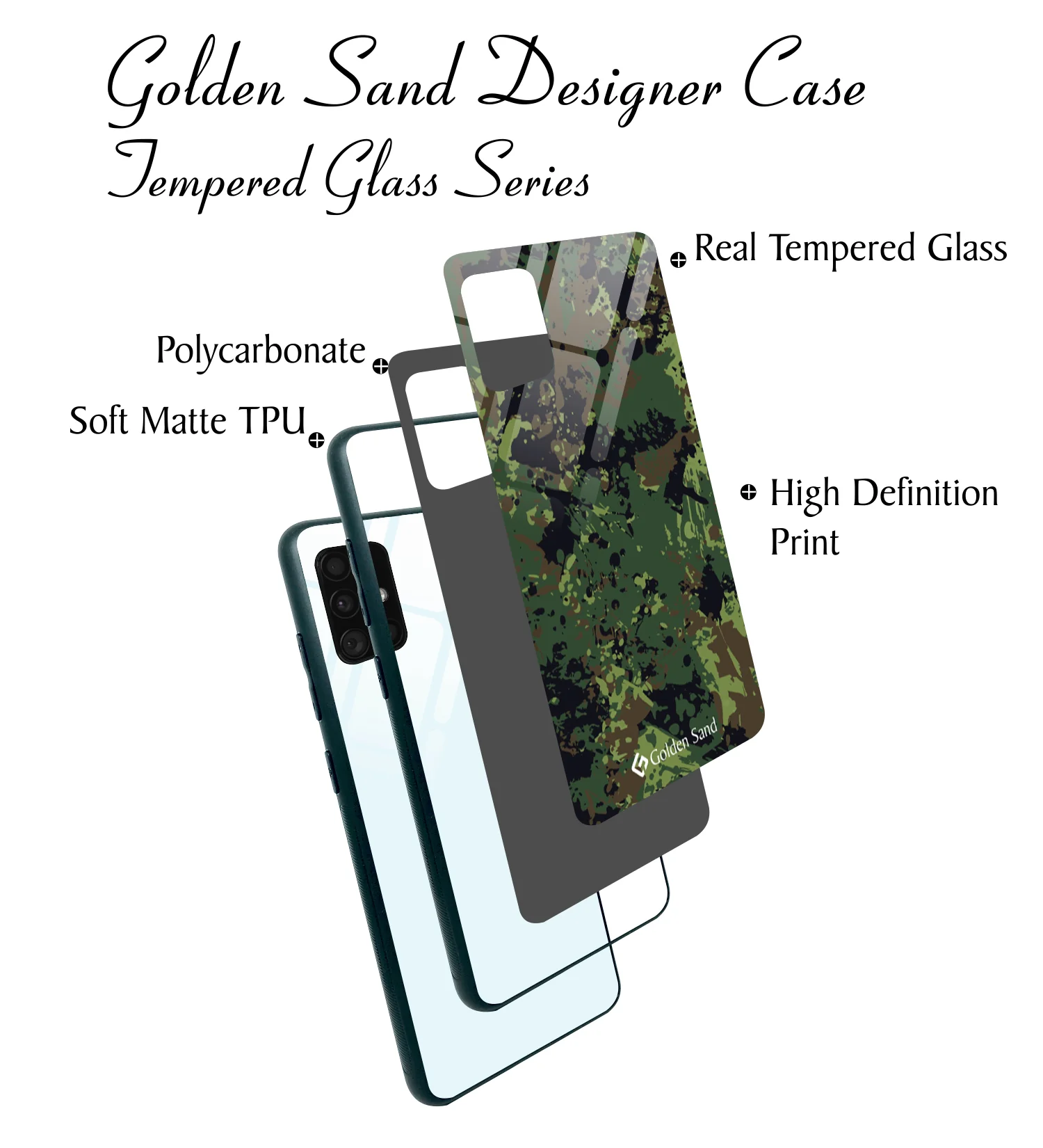 Golden Sand Slim Designer Glass Series For Samsung Galaxy A51 [Military 1] - Image 3