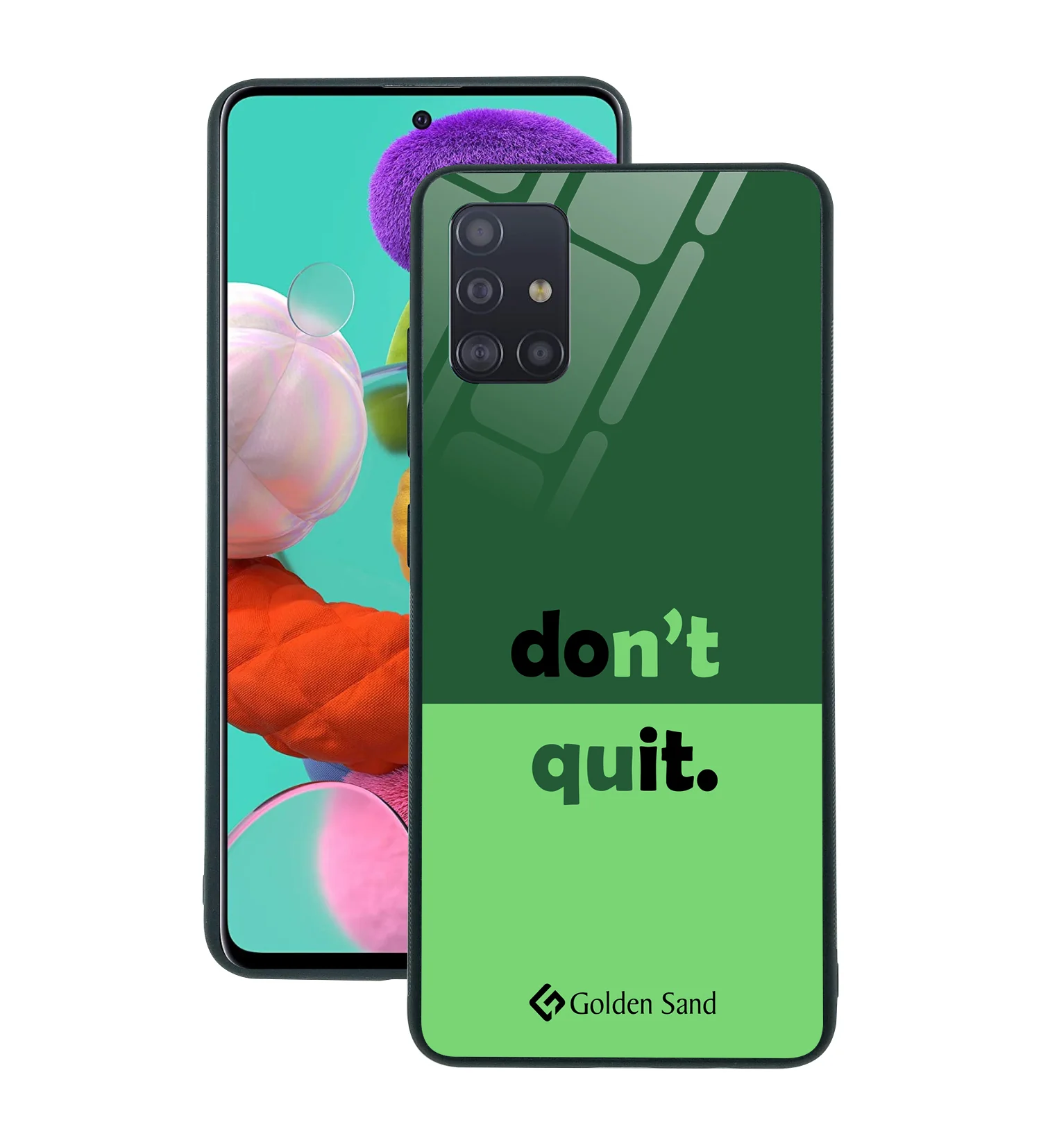 Golden Sand Slim Designer Glass Series For Samsung Galaxy A51 [Quotes 10]