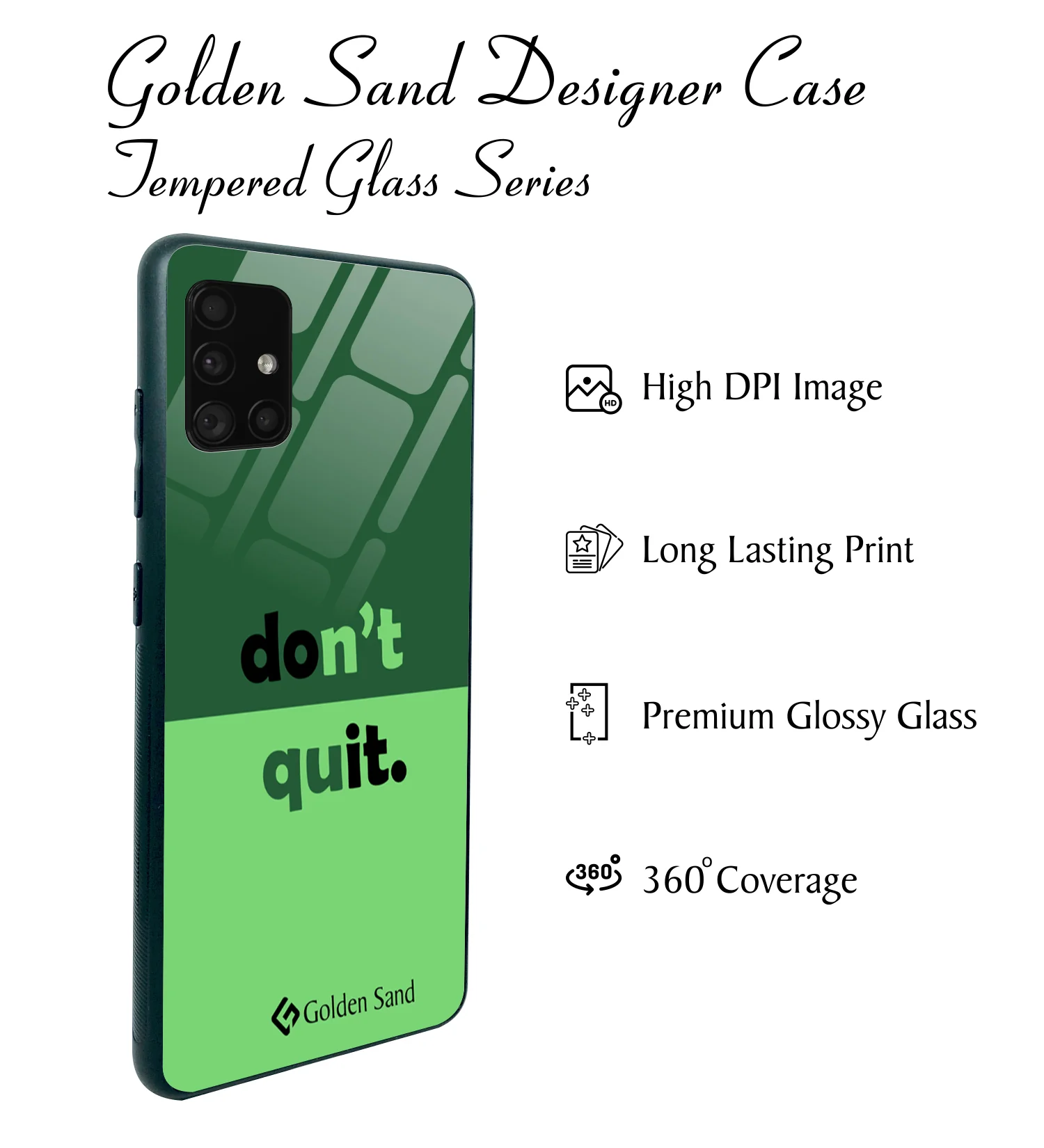 Golden Sand Slim Designer Glass Series For Samsung Galaxy A51 [Quotes 10] - Image 2