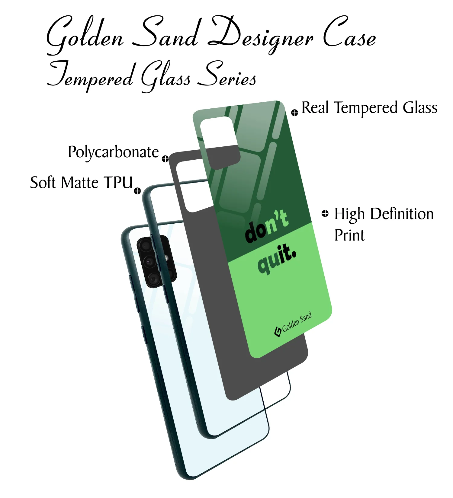 Golden Sand Slim Designer Glass Series For Samsung Galaxy A51 [Quotes 10] - Image 3