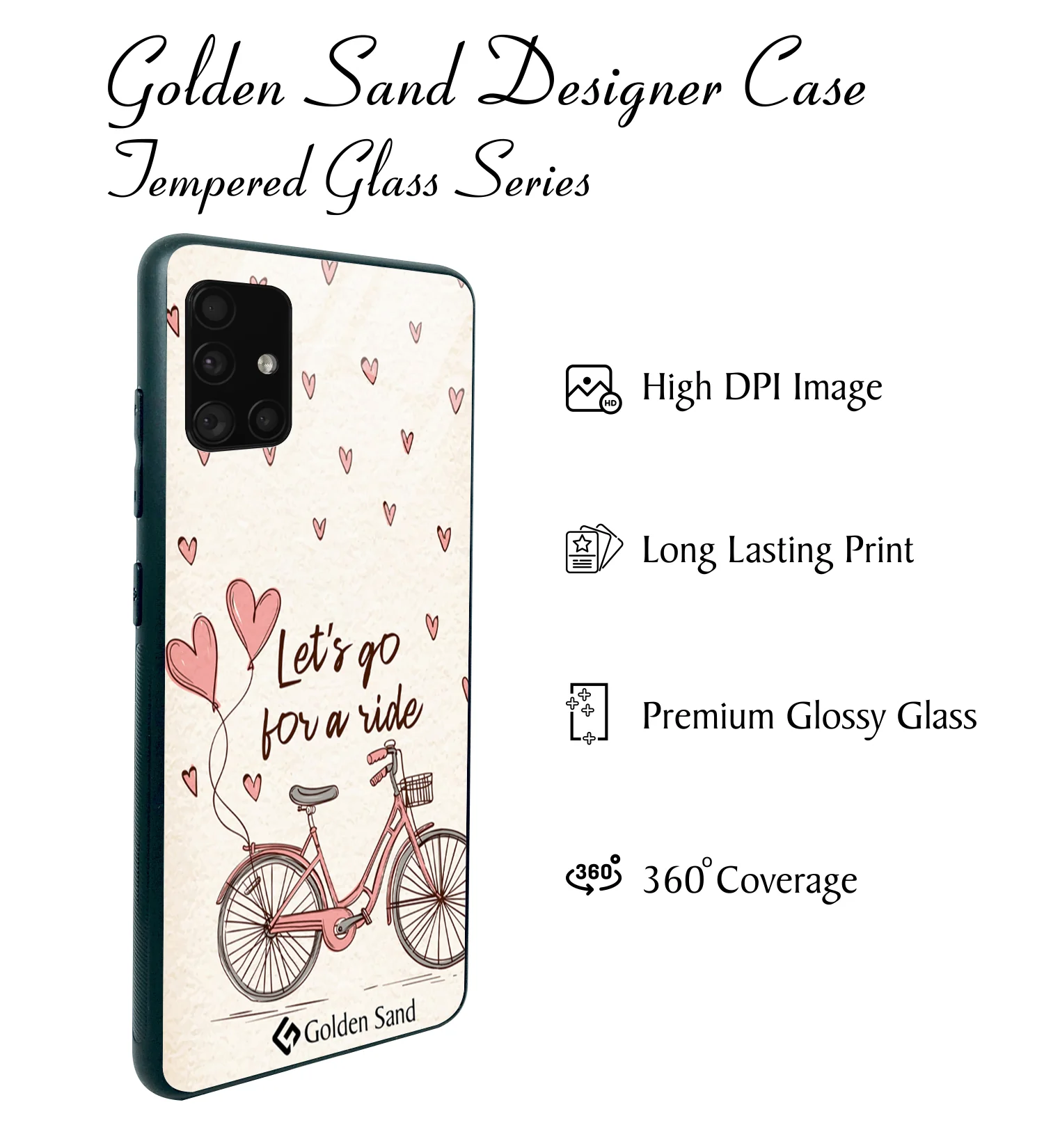Golden Sand Slim Designer Glass Series For Samsung Galaxy A51 [Quotes 28] - Image 2