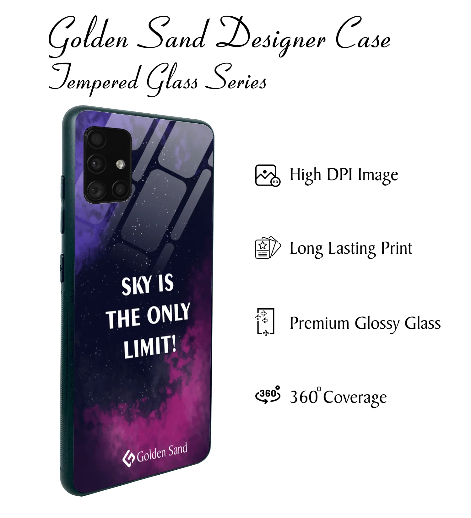 Golden Sand Slim Designer Glass Series For Samsung Galaxy A51 [Quotes 8] - Image 2