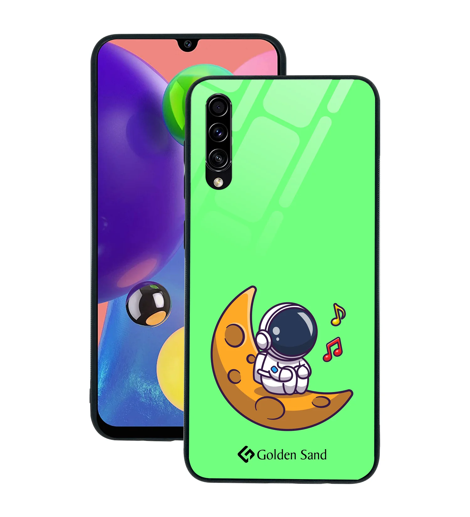 Golden Sand Slim Designer Glass Series For Samsung Galaxy A70s [Cartoon 1]