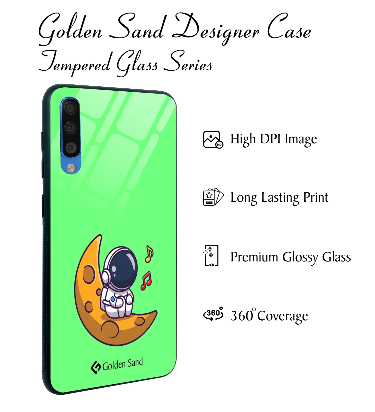 Golden Sand Slim Designer Glass Series For Samsung Galaxy A70s [Cartoon 1] - Image 2