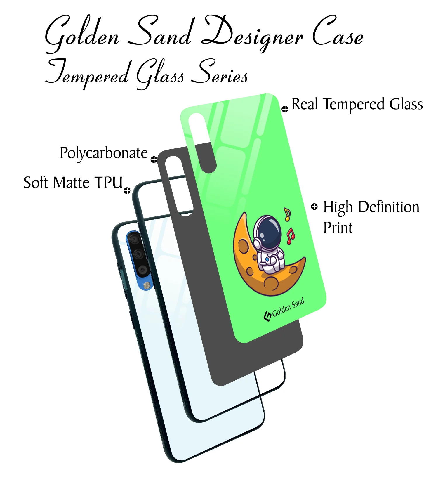Golden Sand Slim Designer Glass Series For Samsung Galaxy A70s [Cartoon 1] - Image 3