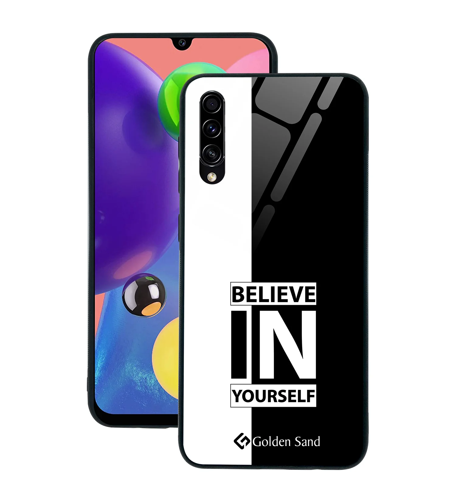 Golden Sand Slim Designer Glass Series For Samsung Galaxy A70s [Quotes 11]