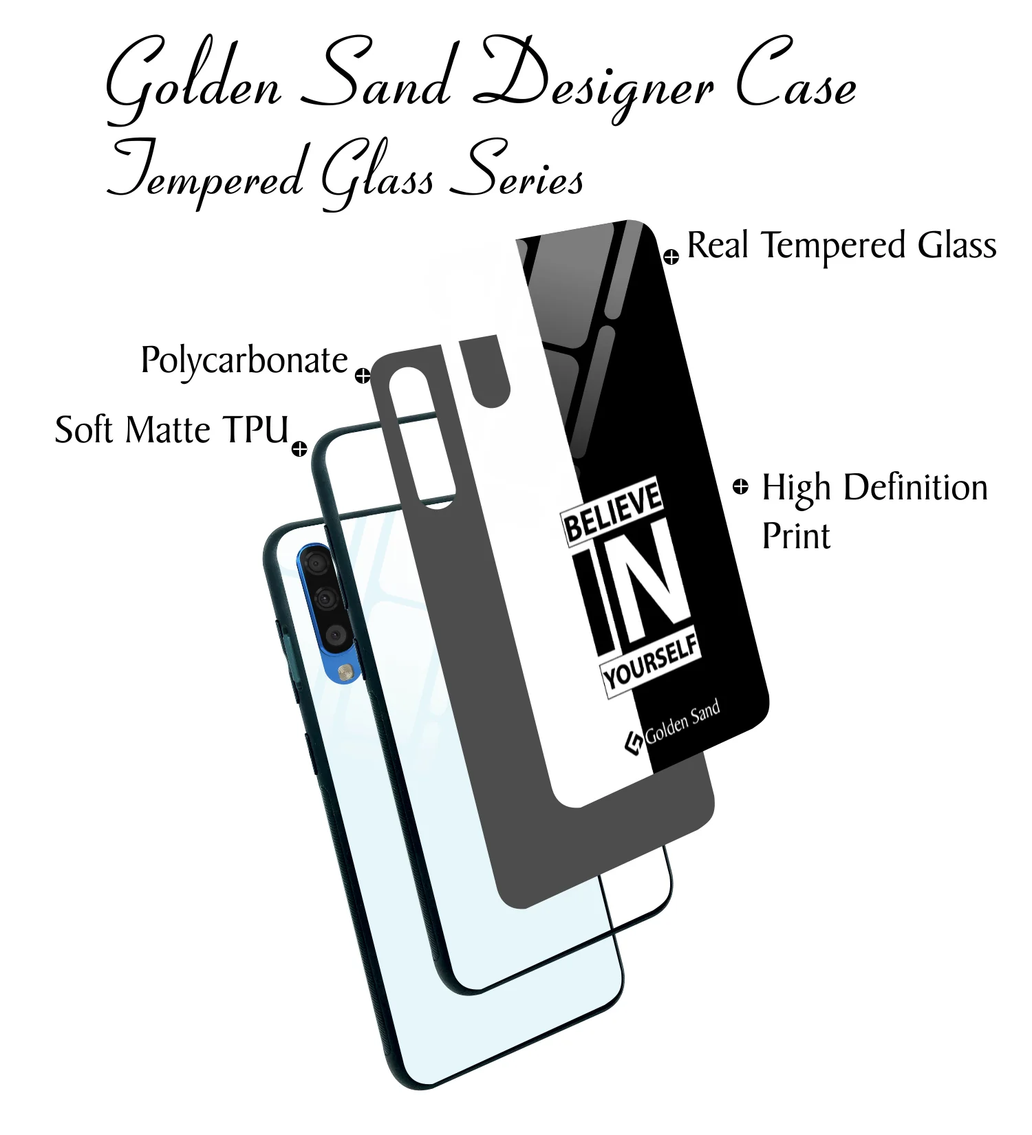 Golden Sand Slim Designer Glass Series For Samsung Galaxy A70s [Quotes 11] - Image 3