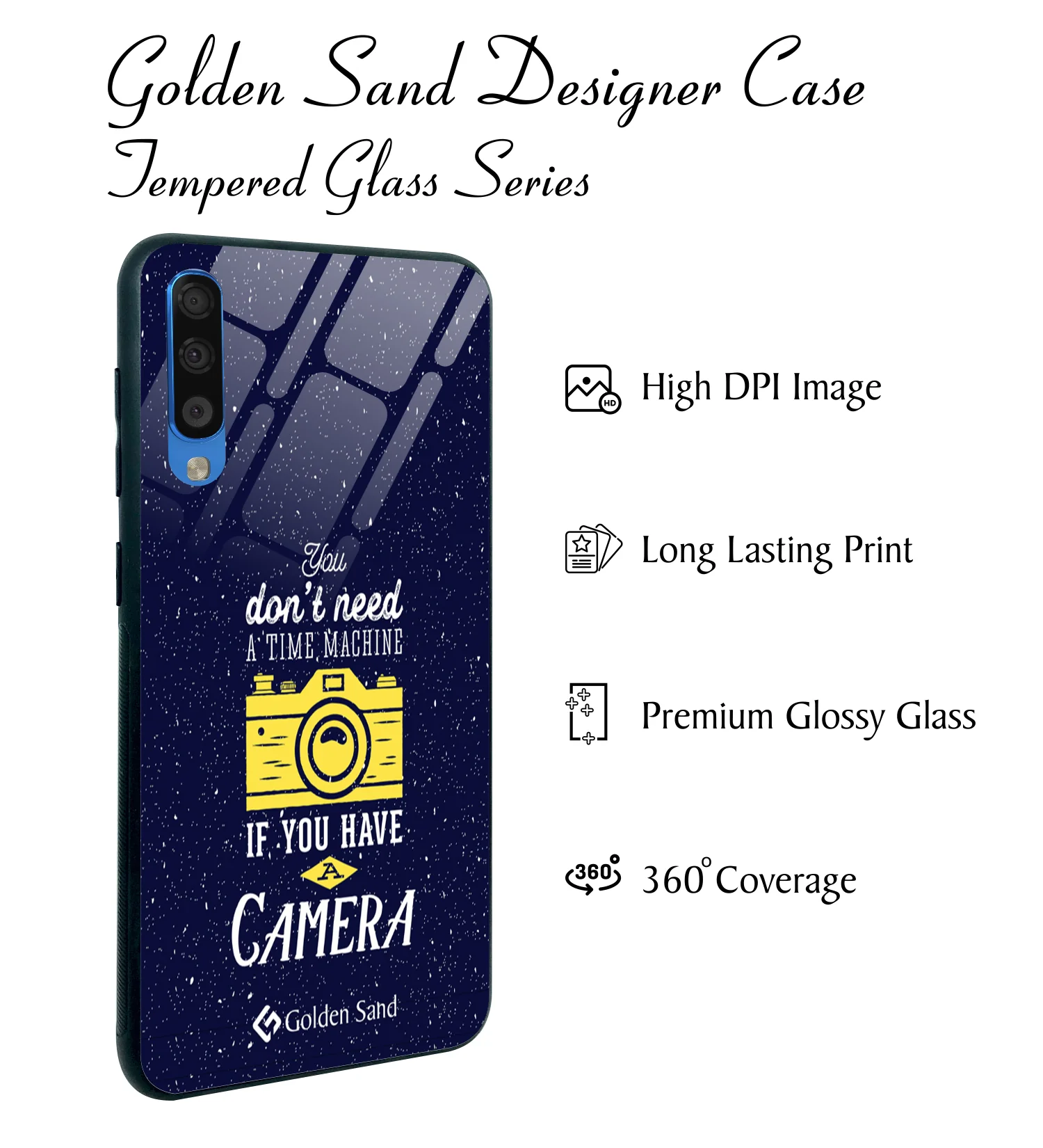 Golden Sand Slim Designer Glass Series For Samsung Galaxy A70s [Quotes 17] - Image 2