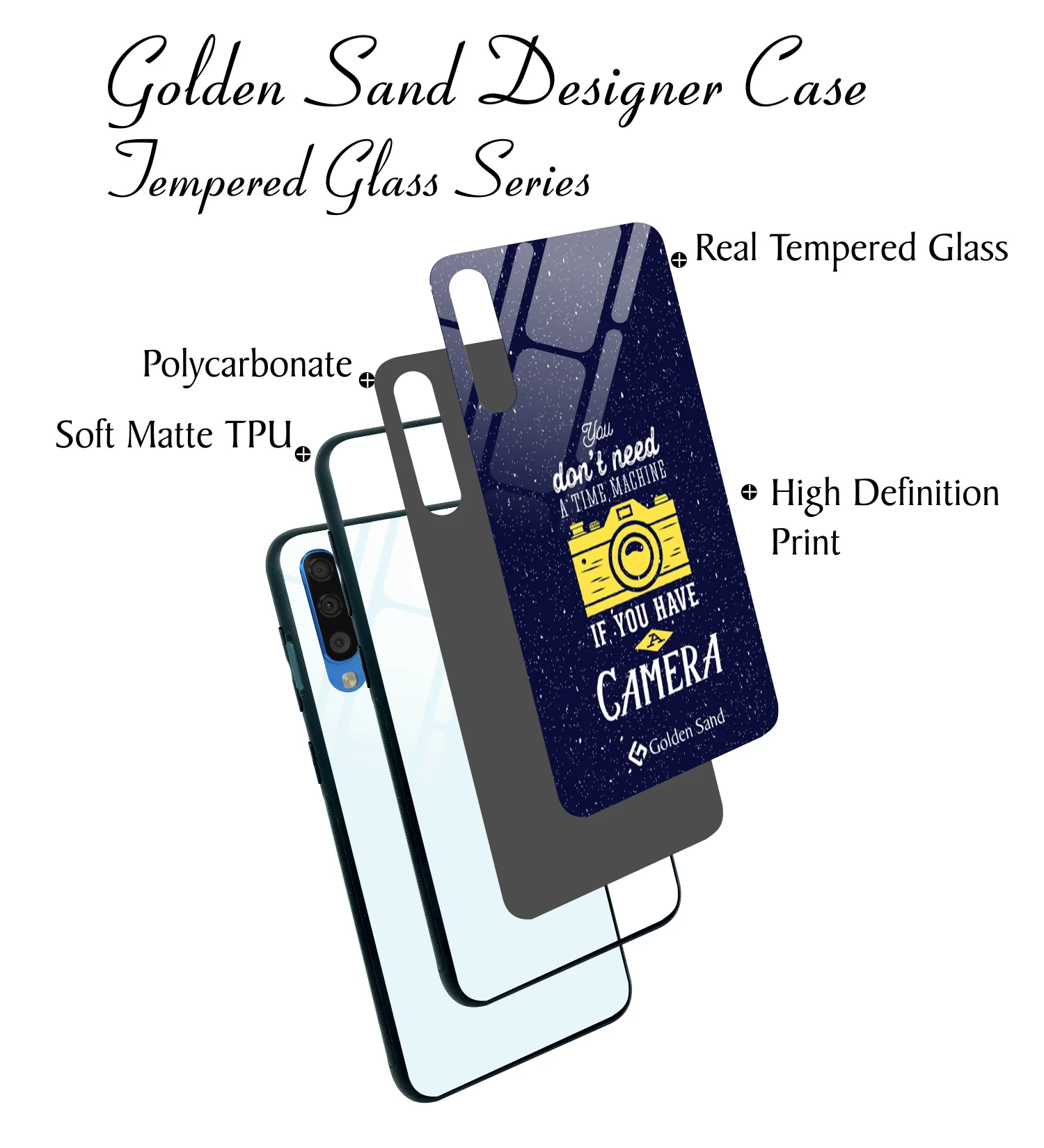 Golden Sand Slim Designer Glass Series For Samsung Galaxy A70s [Quotes 17] - Image 3