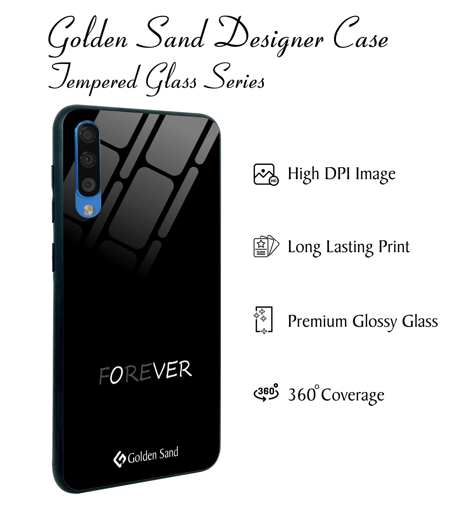 Golden Sand Slim Designer Glass Series For Samsung Galaxy A70s [Quotes 18] - Image 2