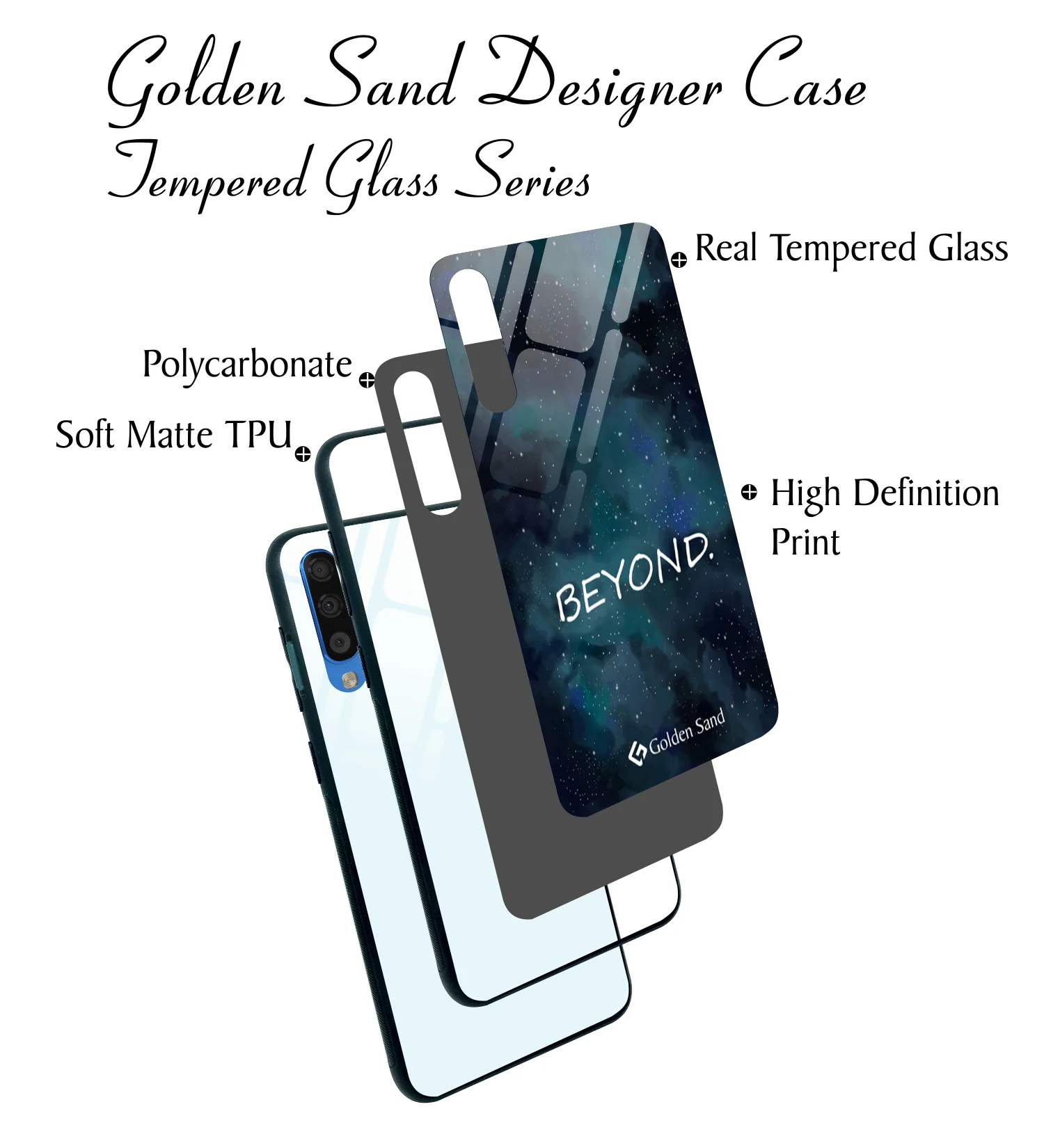 Golden Sand Slim Designer Glass Series For Samsung Galaxy A70s [Quotes 2] - Image 3