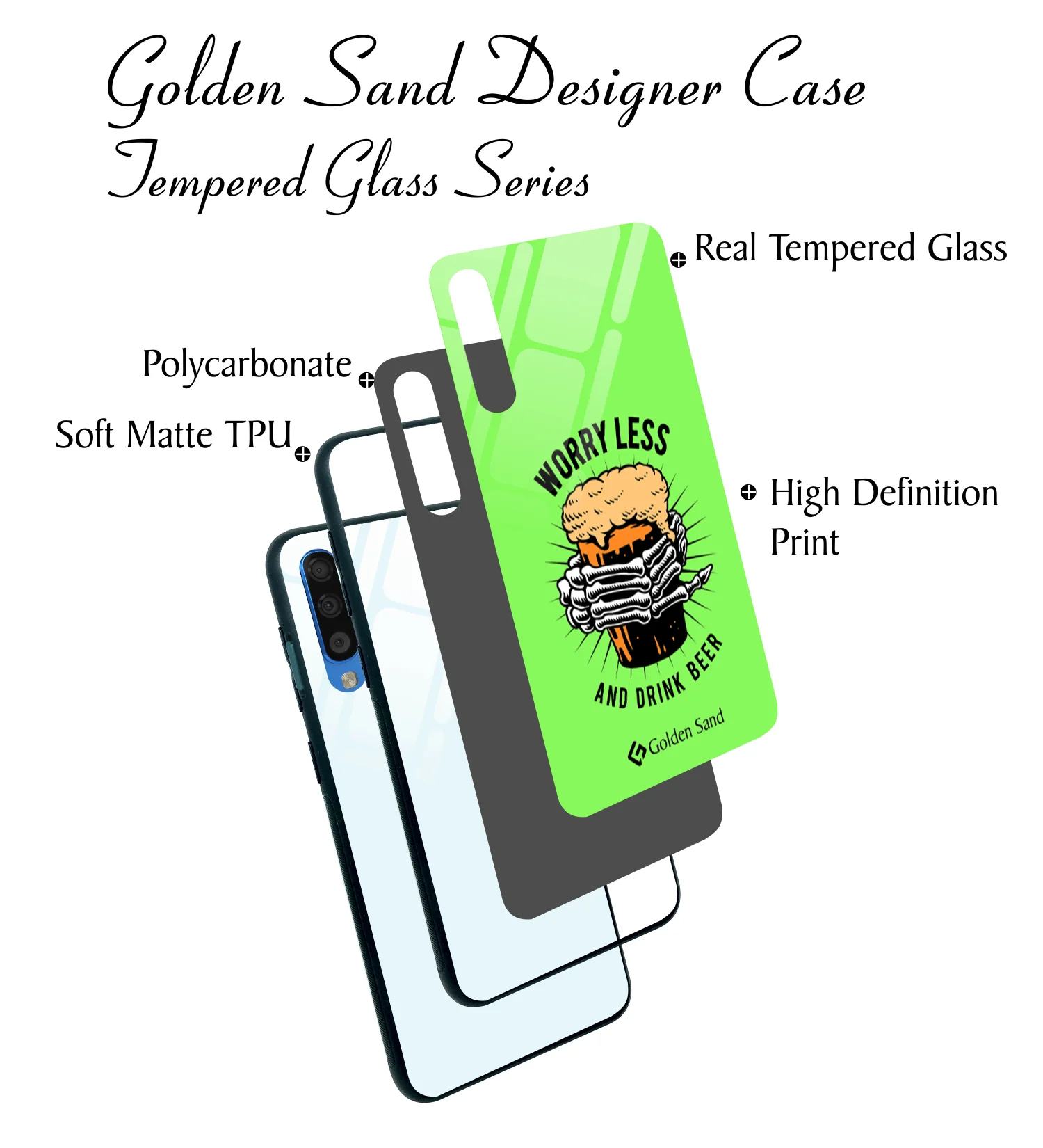 Golden Sand Slim Designer Glass Series For Samsung Galaxy A70s [Quotes 20] - Image 3