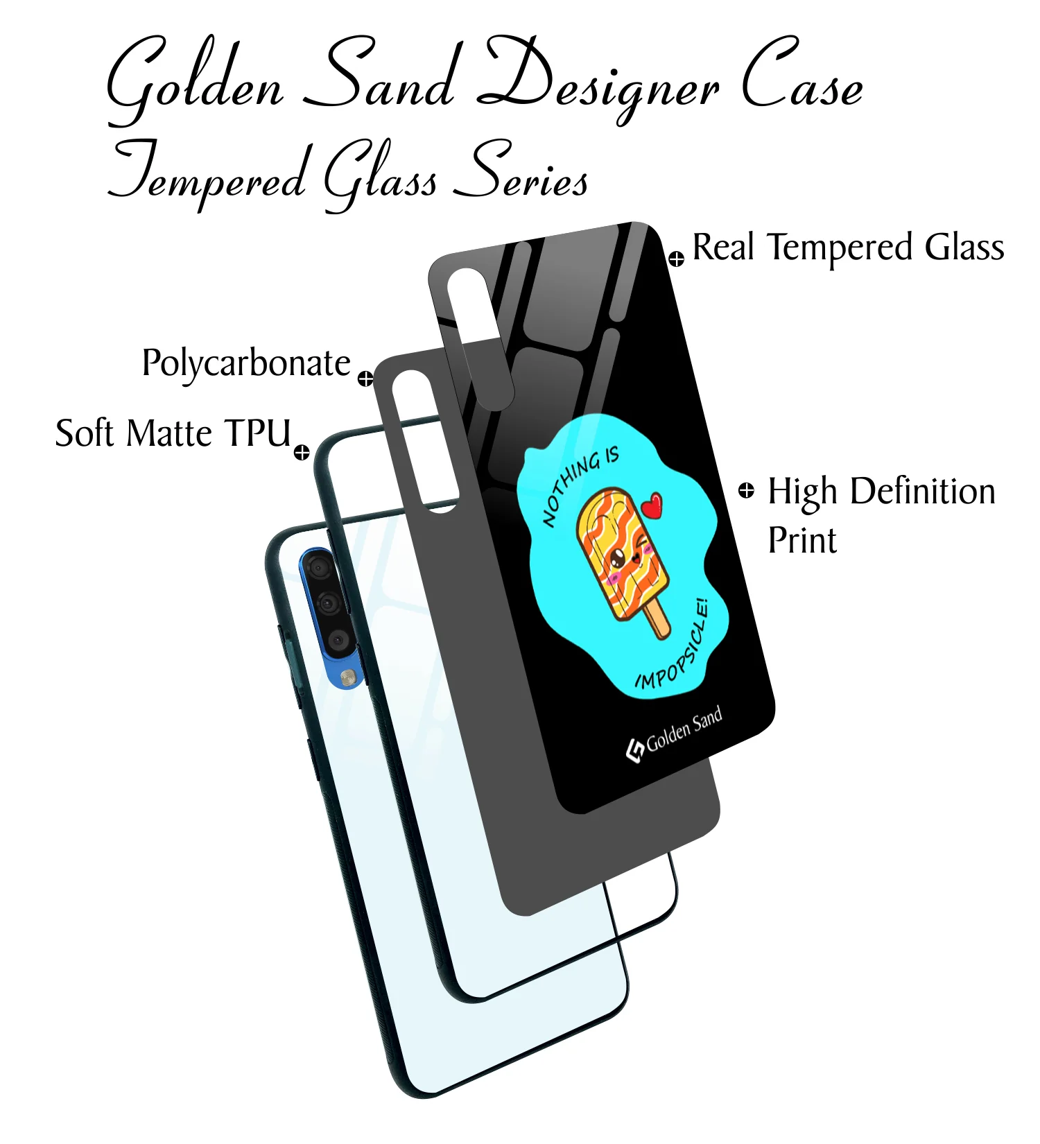 Golden Sand Slim Designer Glass Series For Samsung Galaxy A70s [Quotes 22] - Image 3