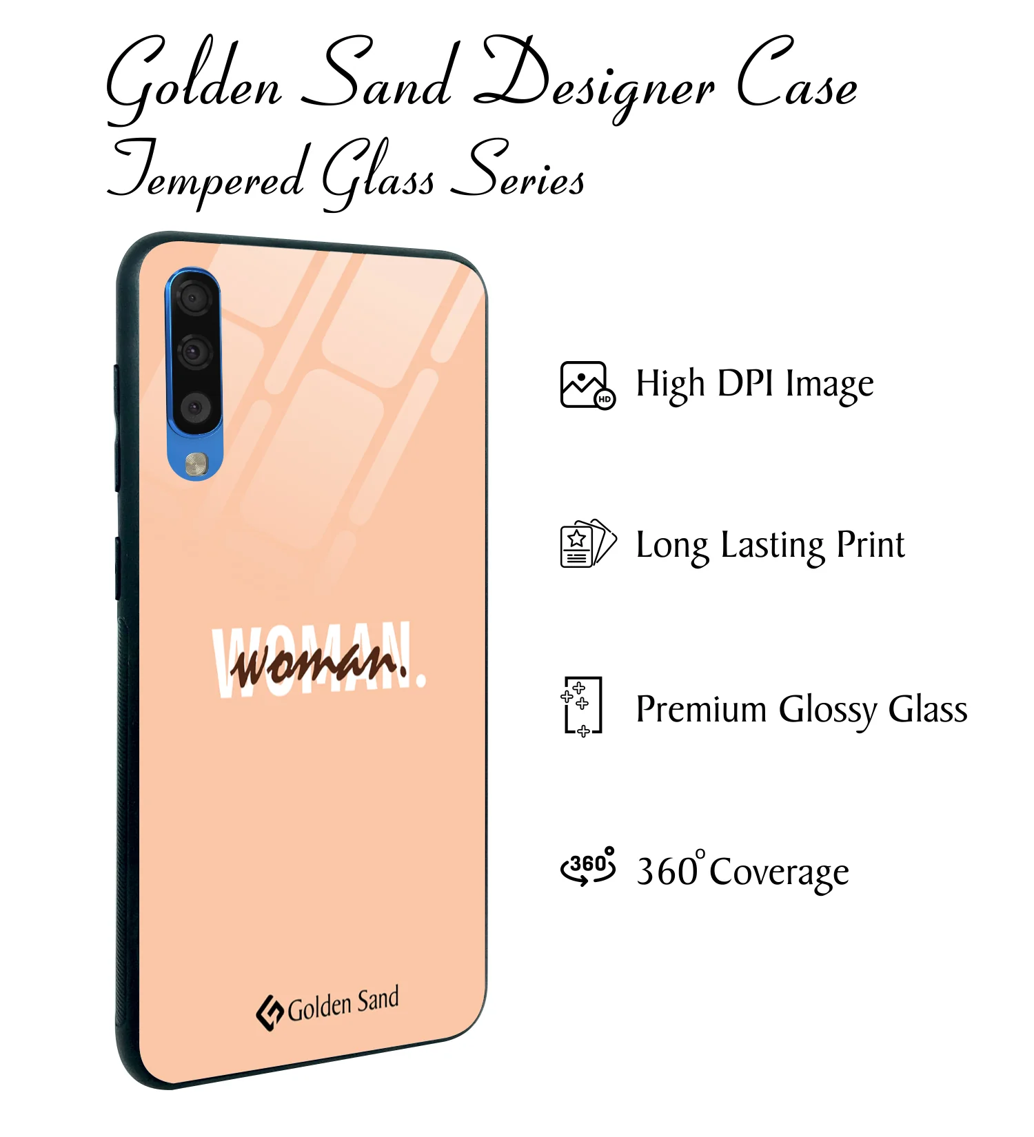 Golden Sand Slim Designer Glass Series For Samsung Galaxy A70s [Quotes 25] - Image 2