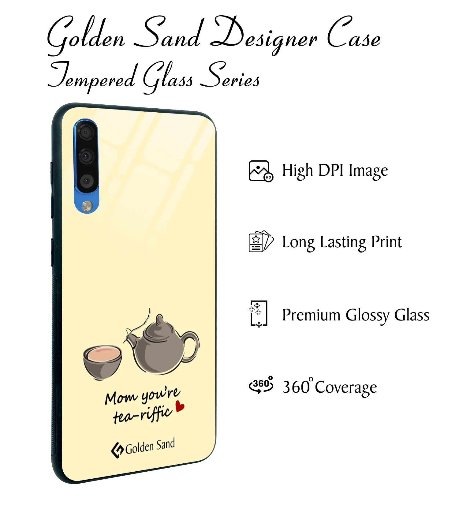 Golden Sand Slim Designer Glass Series For Samsung Galaxy A70s [Quotes 27] - Image 2