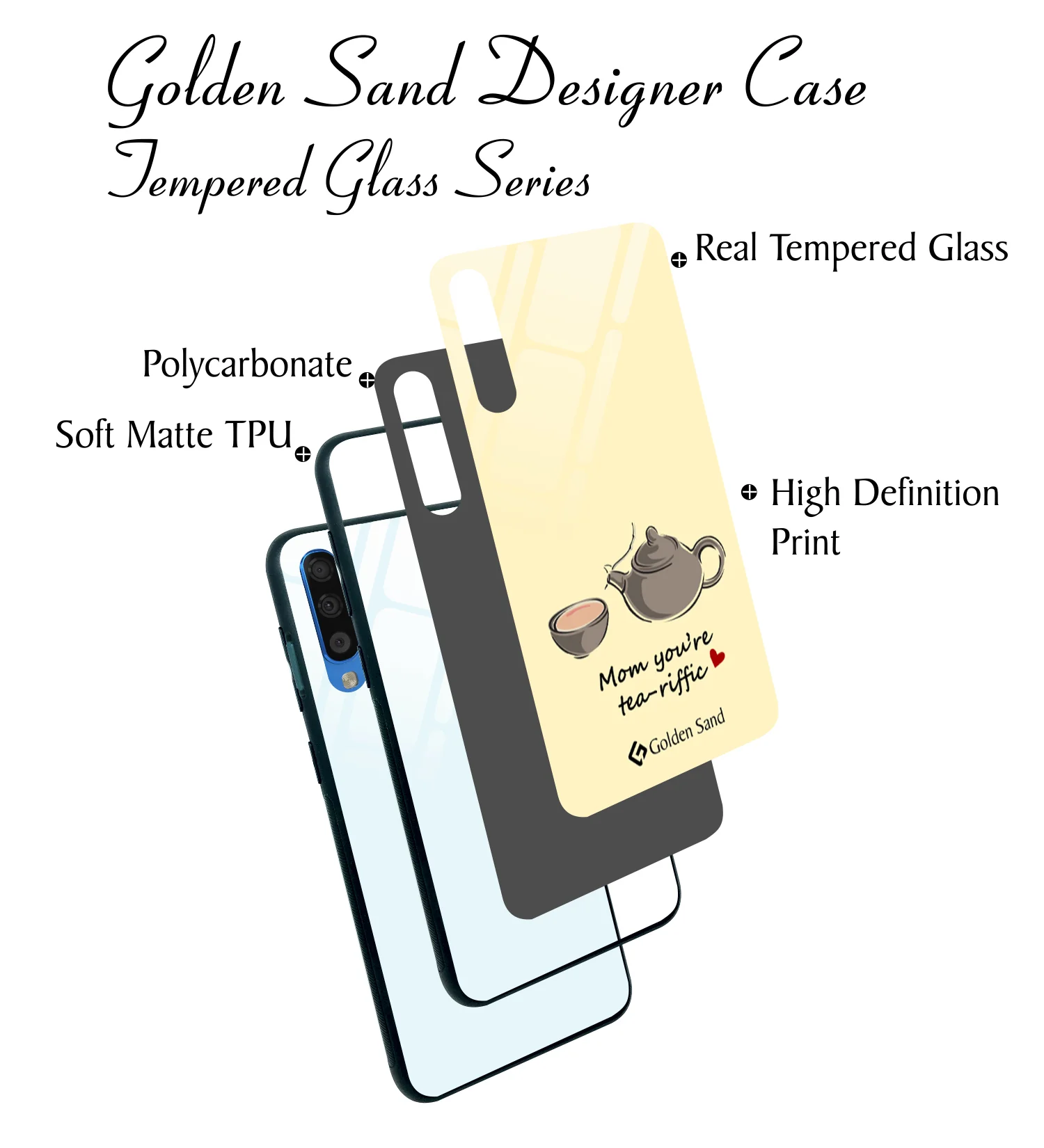 Golden Sand Slim Designer Glass Series For Samsung Galaxy A70s [Quotes 27] - Image 3