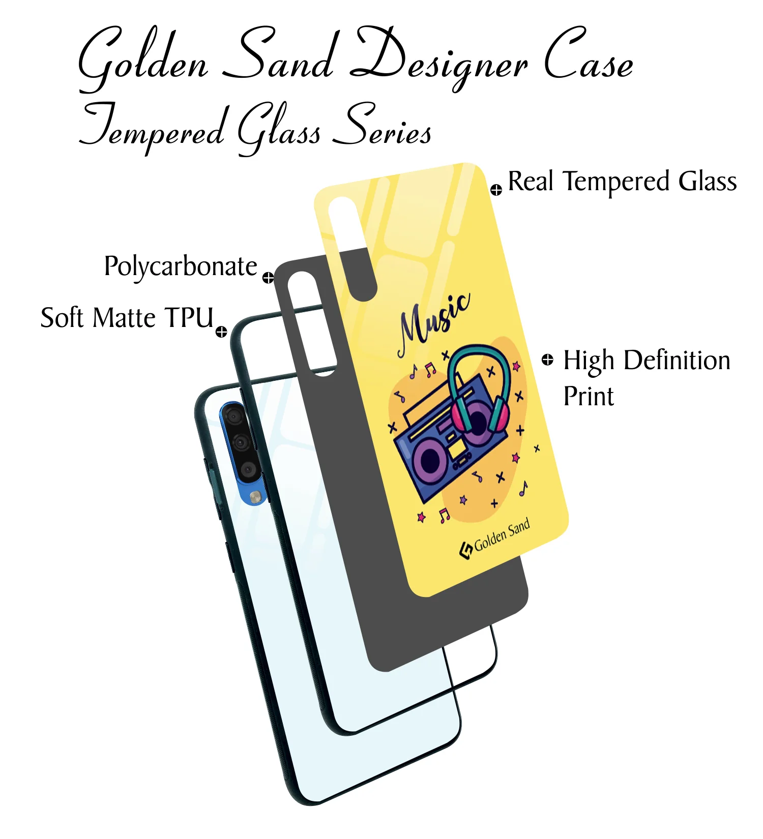Golden Sand Slim Designer Glass Series For Samsung Galaxy A70s [Radio 2] - Image 3