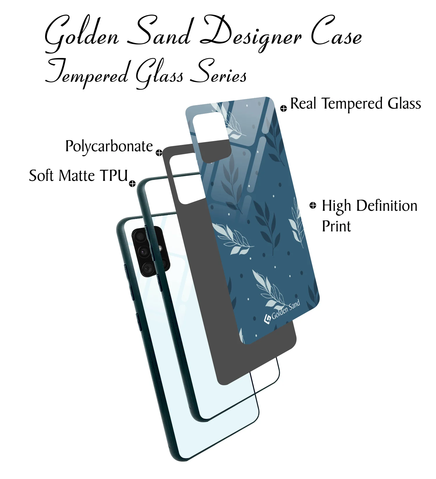 Golden Sand Slim Designer Glass Series For Samsung Galaxy A71 [Leaves 3] - Image 3