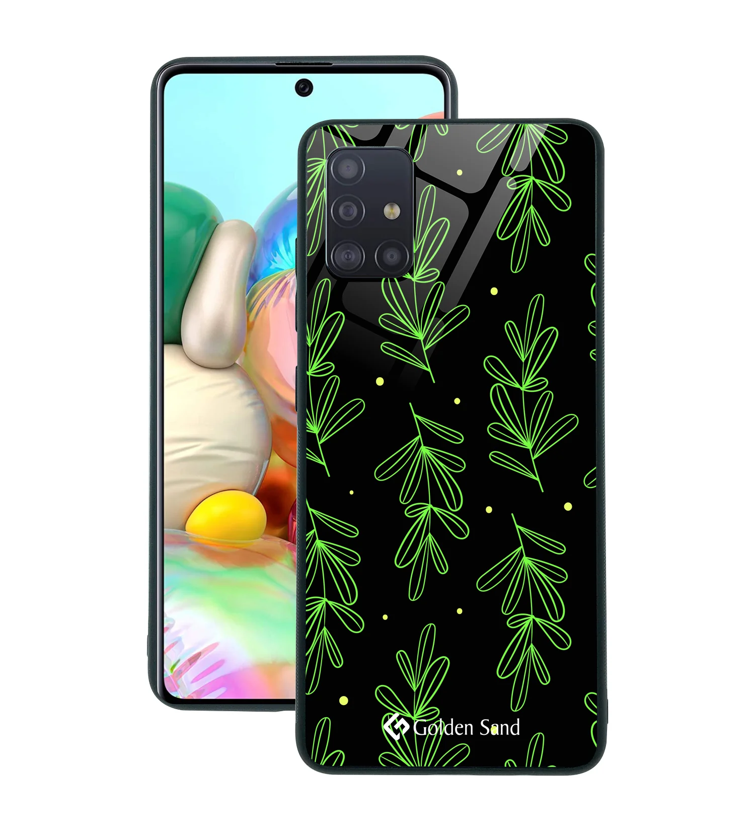 Golden Sand Slim Designer Glass Series For Samsung Galaxy A71 [Leaves 4]