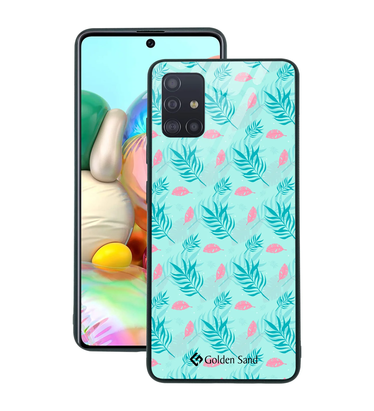 Golden Sand Slim Designer Glass Series For Samsung Galaxy A71 [Leaves 5]