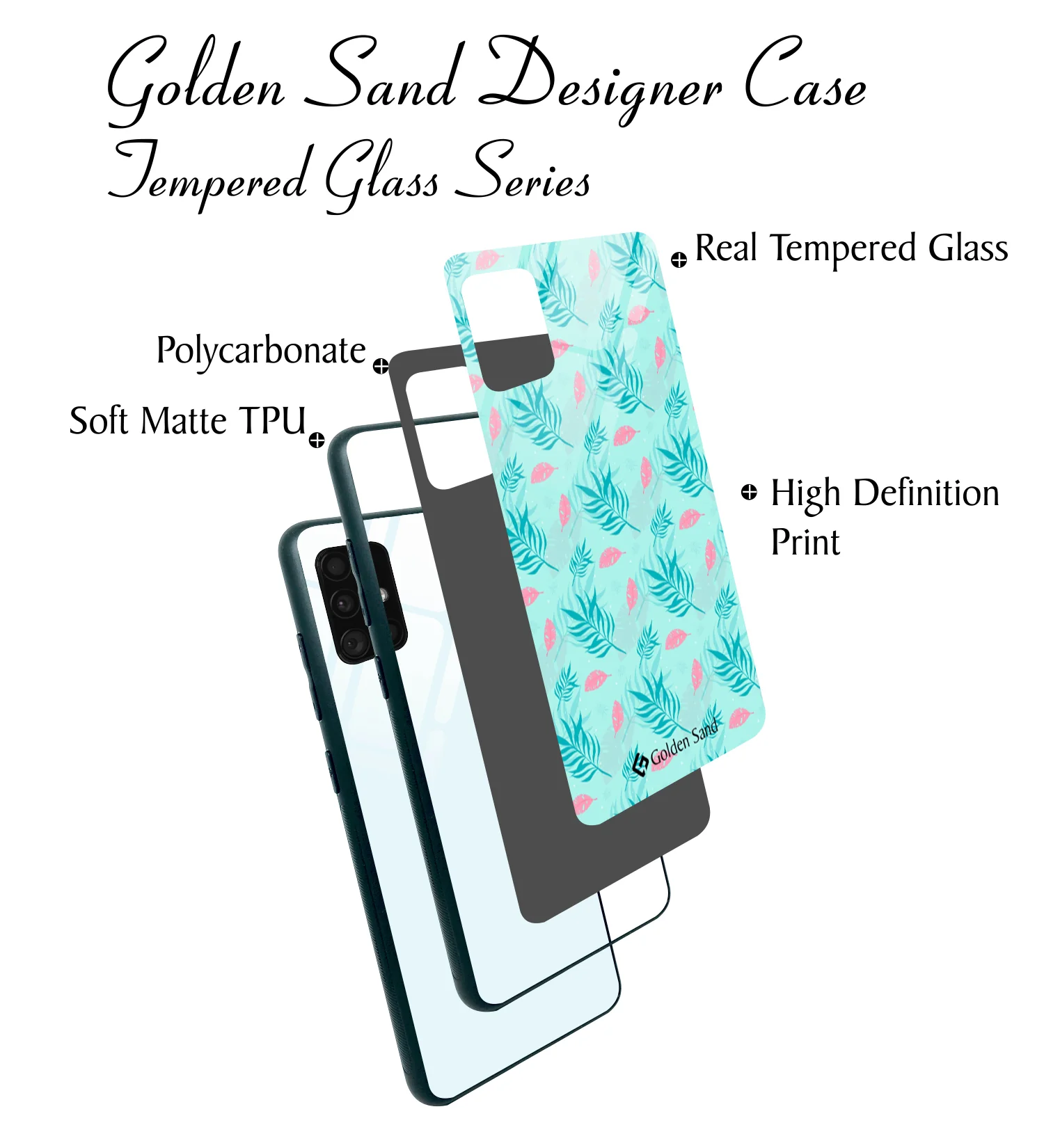 Golden Sand Slim Designer Glass Series For Samsung Galaxy A71 [Leaves 5] - Image 3