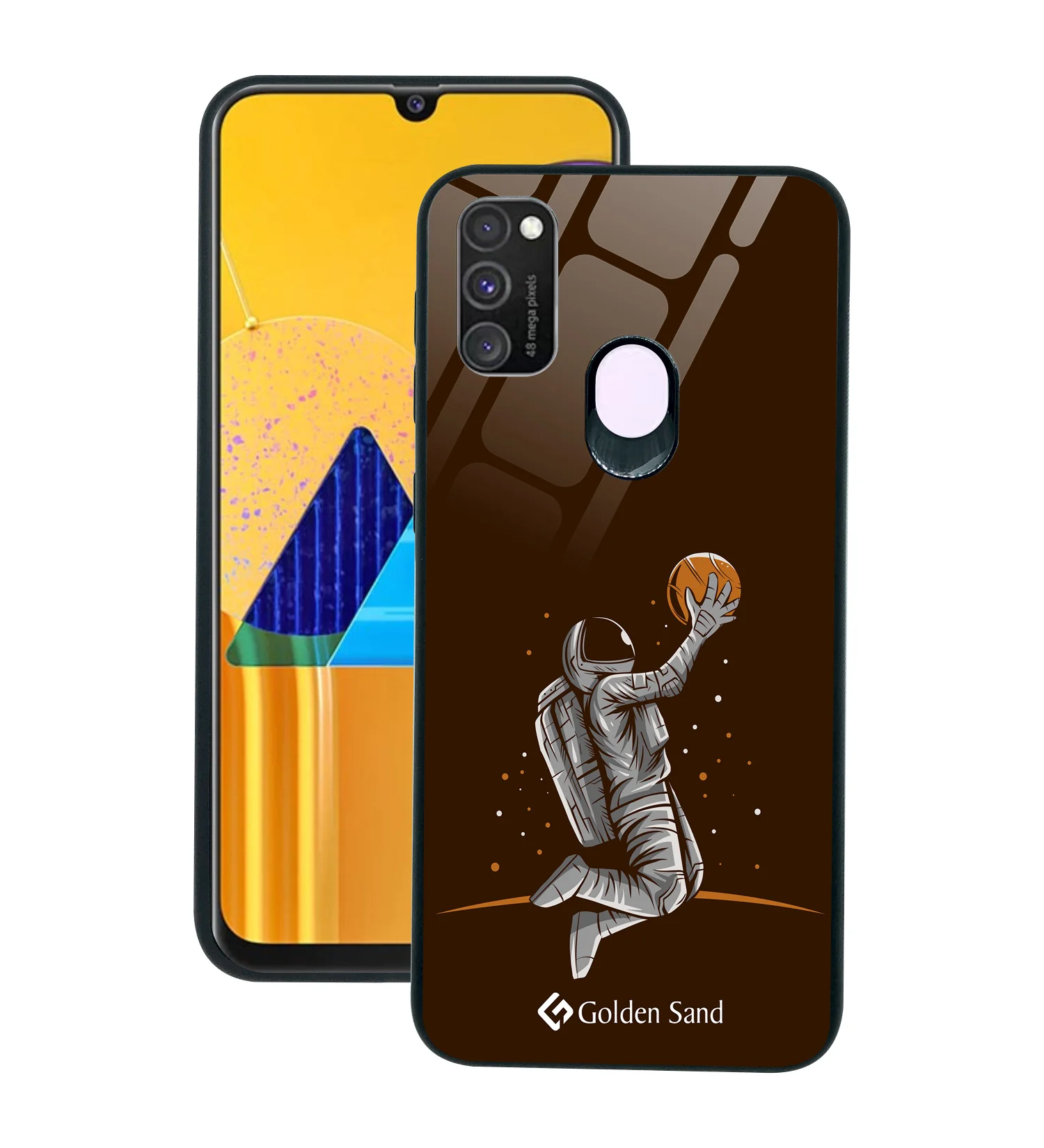 Golden Sand Slim Designer Glass Series For Samsung Galaxy M30s [Astronaut 1]