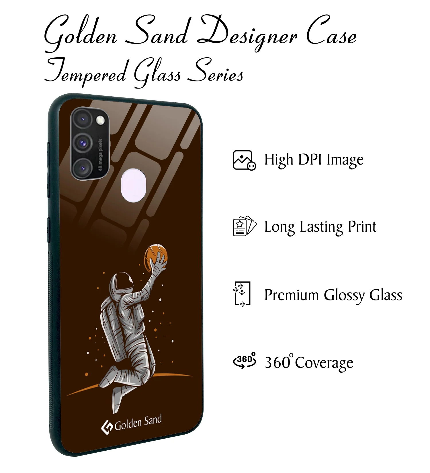 Golden Sand Slim Designer Glass Series For Samsung Galaxy M30s [Astronaut 1] - Image 2