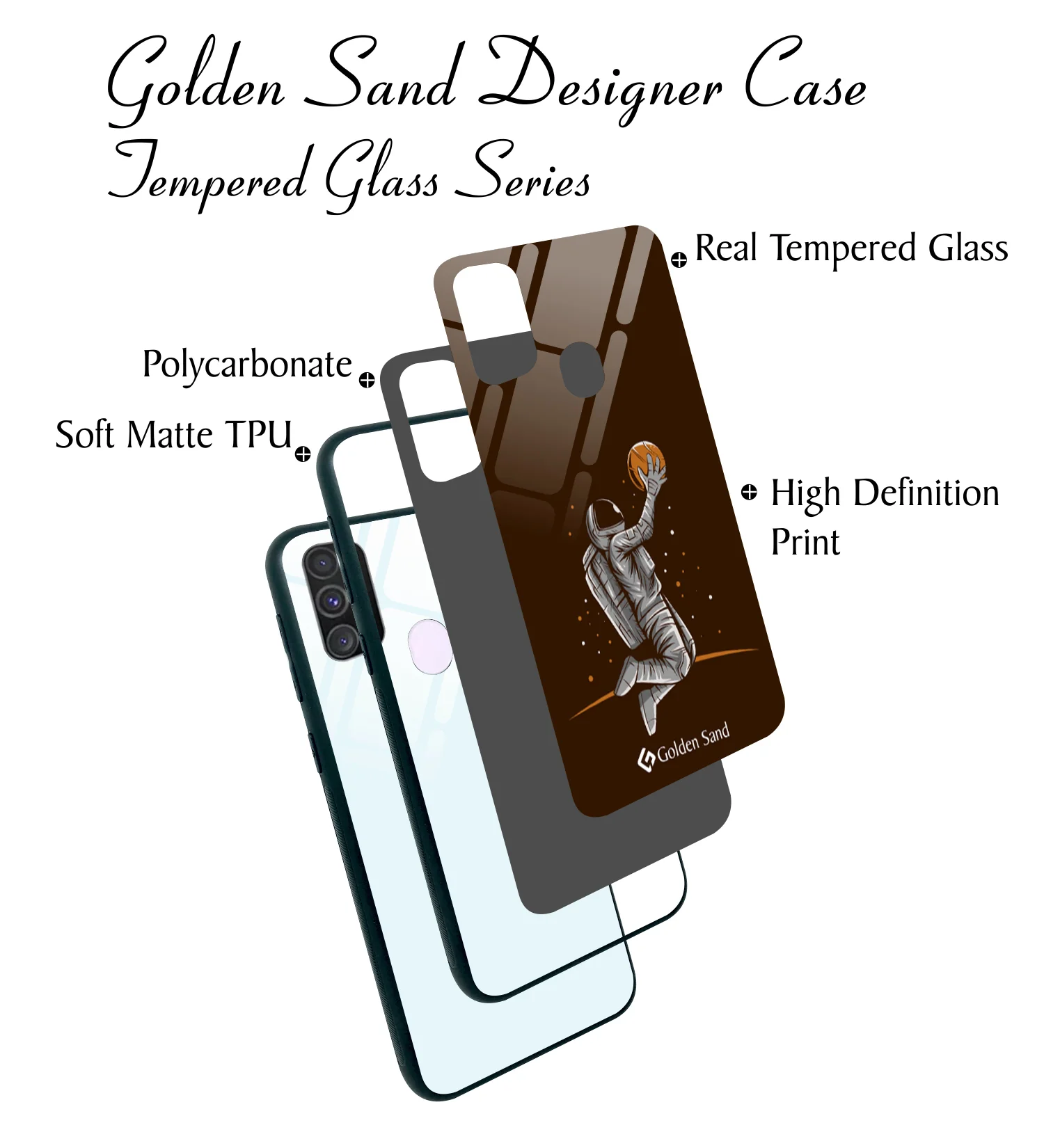 Golden Sand Slim Designer Glass Series For Samsung Galaxy M30s [Astronaut 1] - Image 3