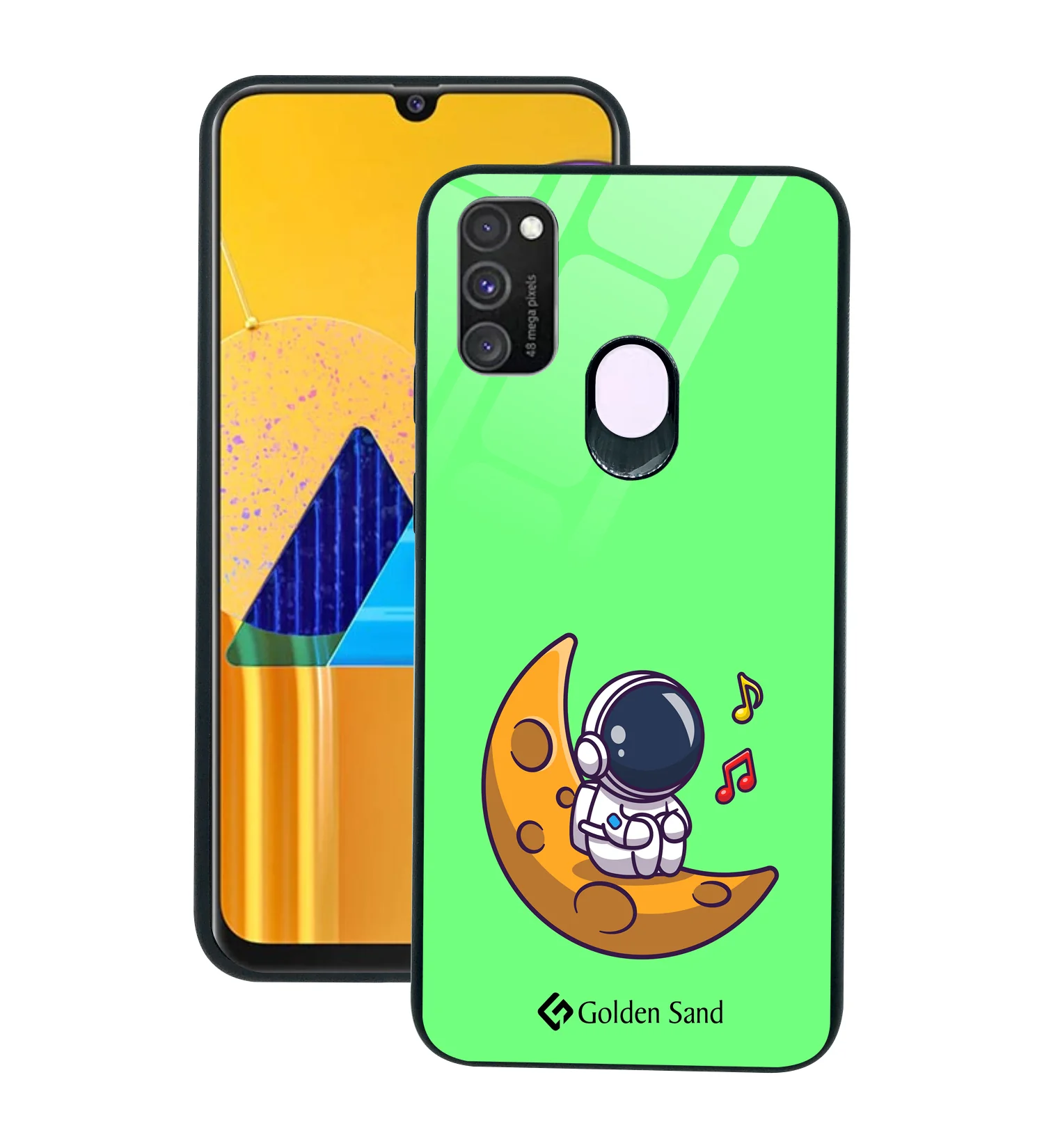 Golden Sand Slim Designer Glass Series For Samsung Galaxy M30s [Cartoon 1]